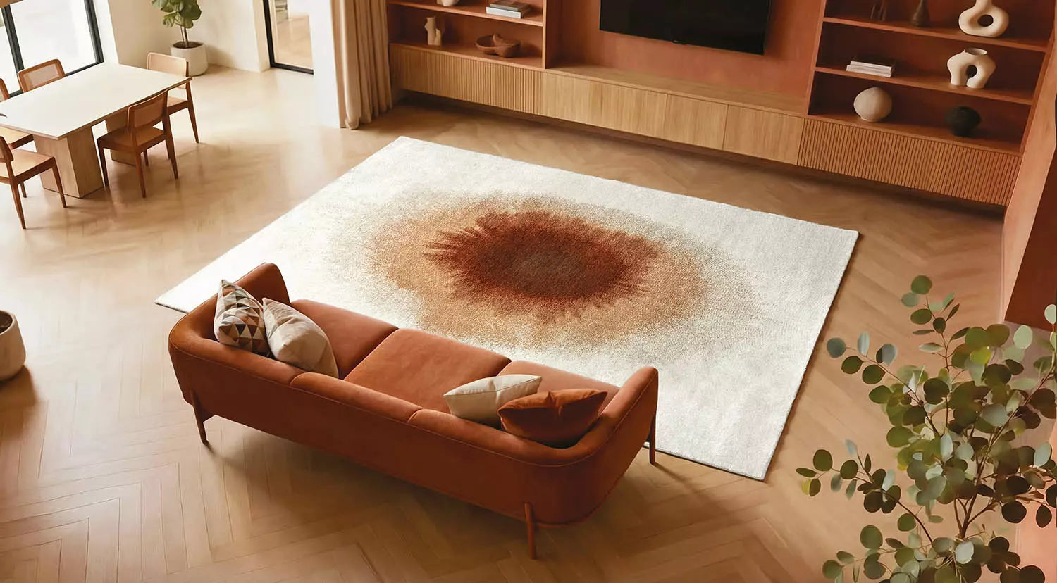 Teppich DROP weiß mit grünem