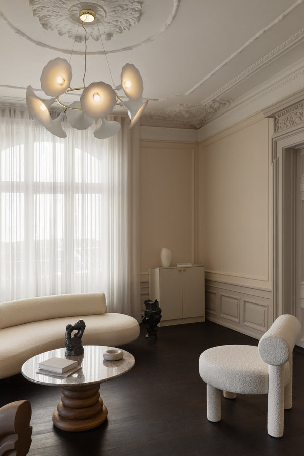 PETALII 10 Chandelier White Metal