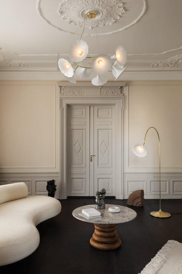 PETALII 10 Chandelier White Metal