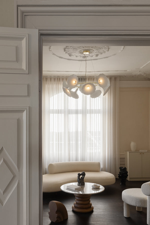 PETALII 10 Chandelier White Metal