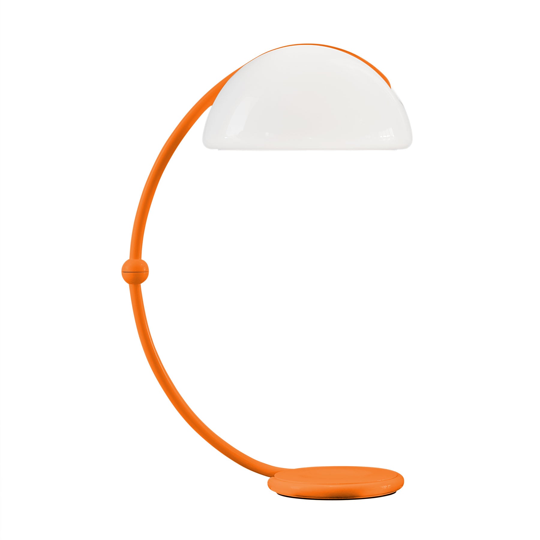 Lampa podłogowa SERPENTE opalowy klosz z pomarańczową podstawą