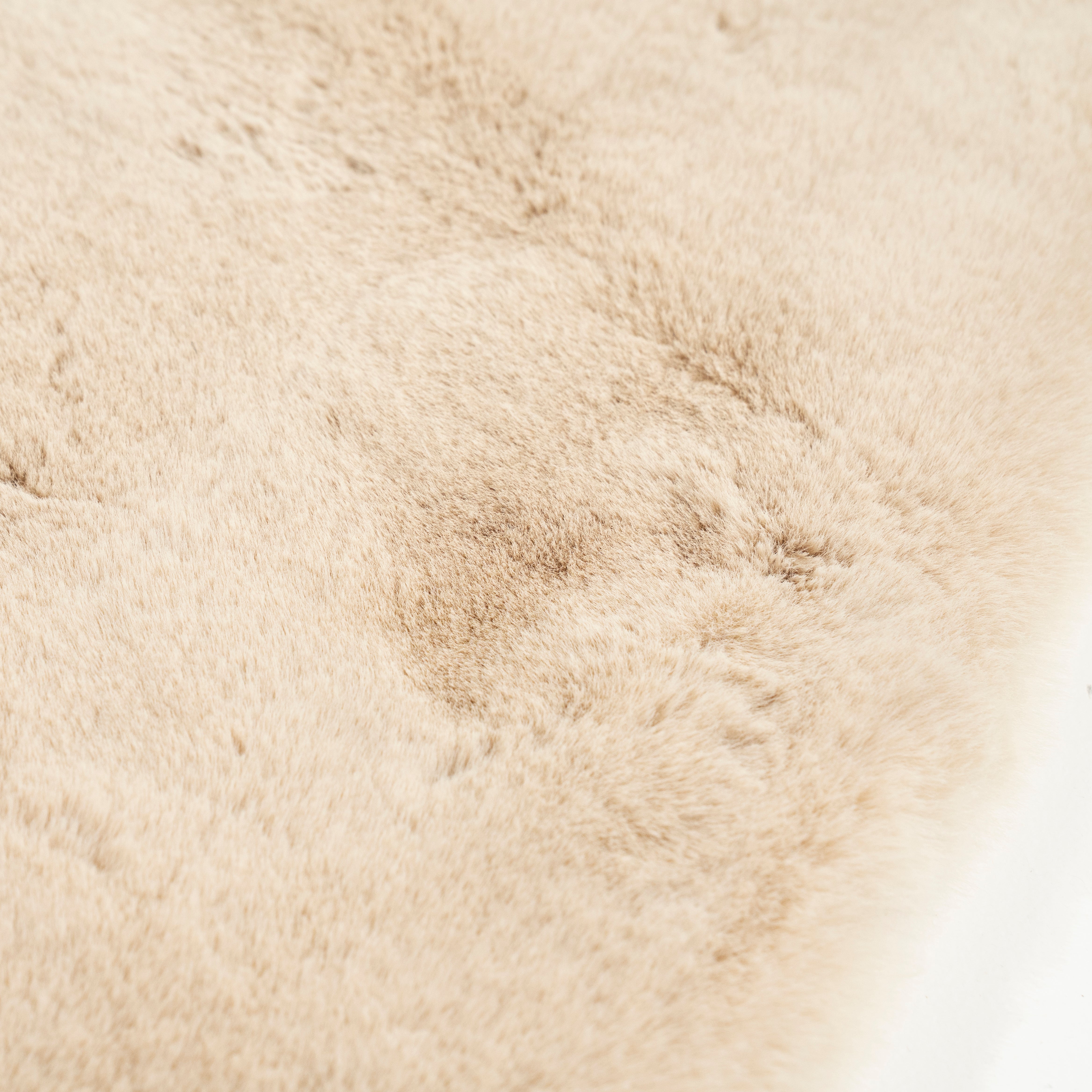 Rundteppich ZENA beige mit langem Flor