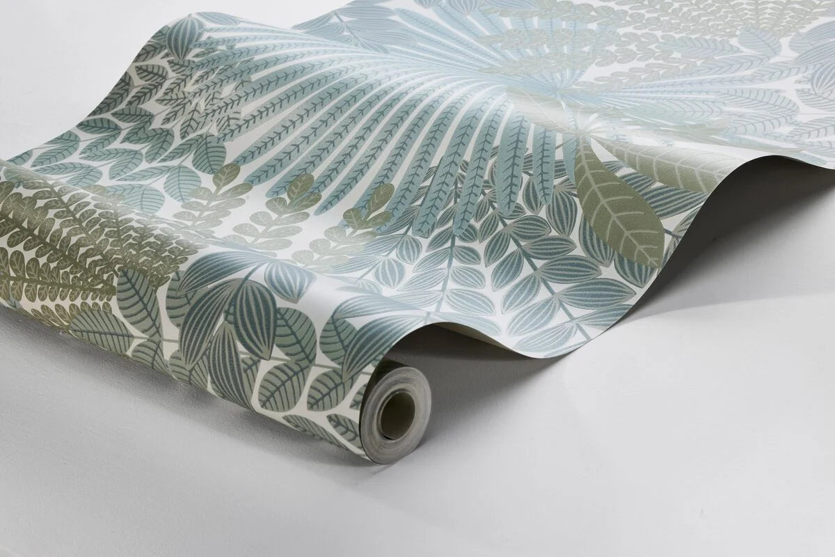 Tapete mit pflanzlichem Motiv VELVET LEAVES olivgrün