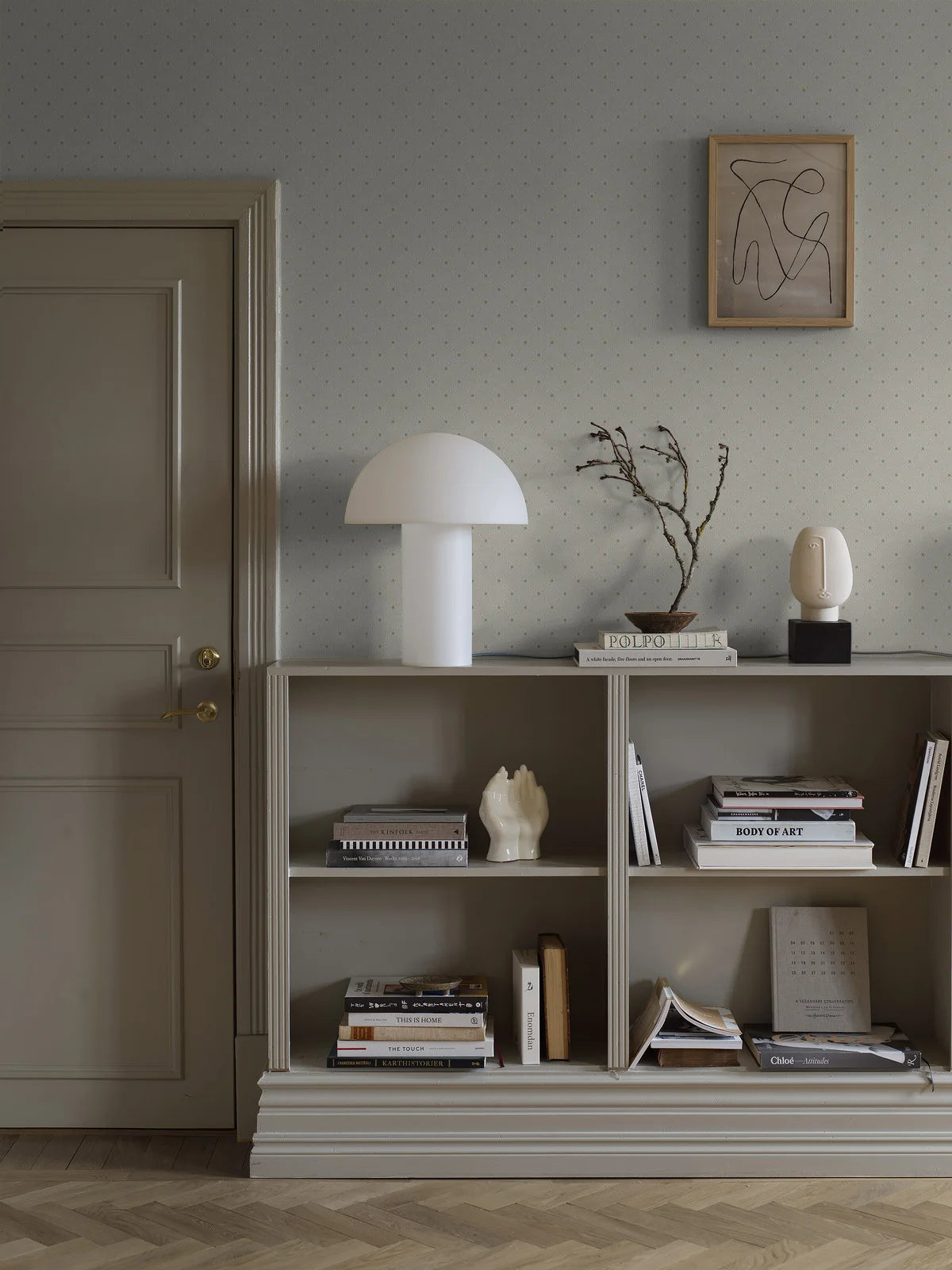 Tapete mit geometrischem Muster GOLDEN TRELLIS cremefarben mit Gold