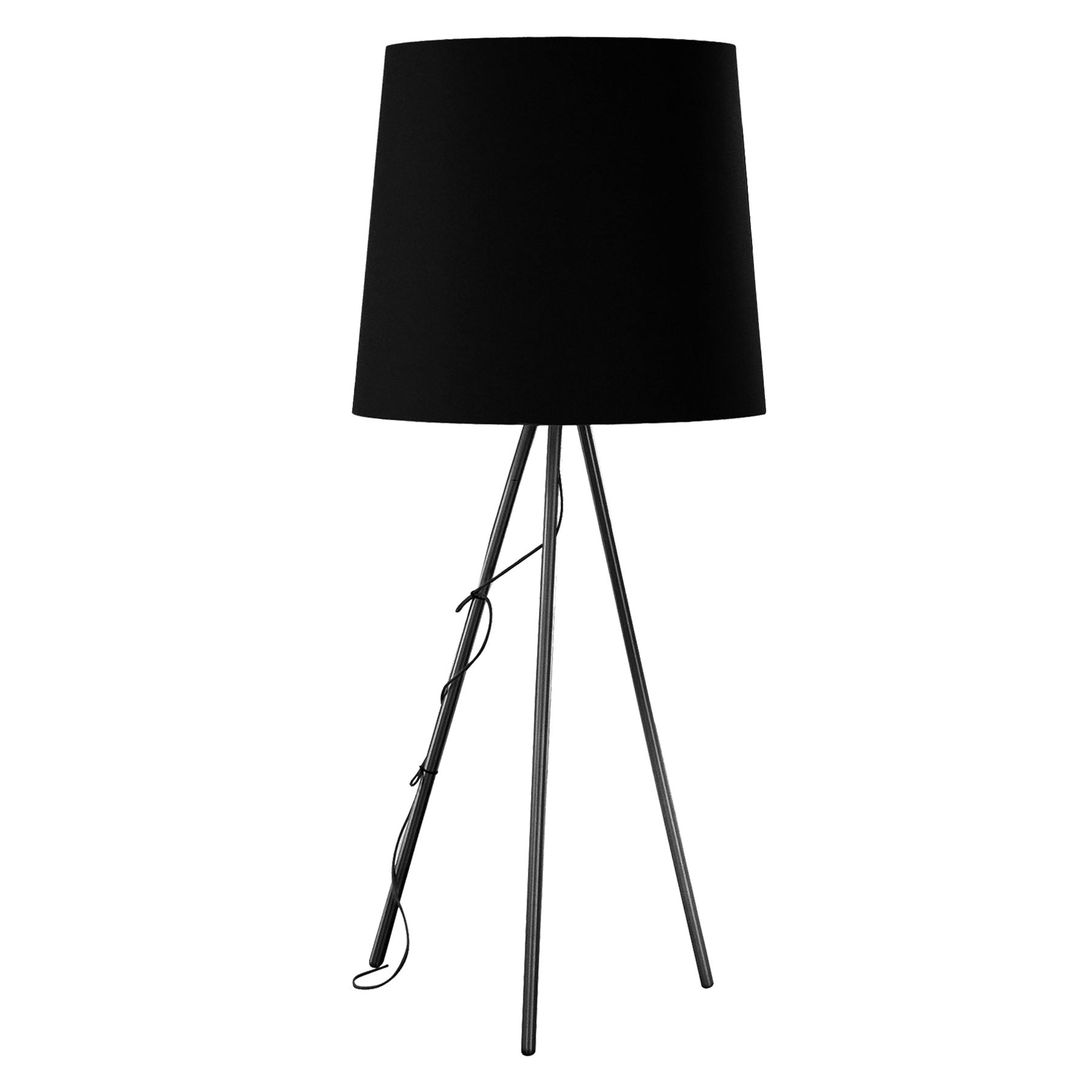 Lampa podłogowa EVA czarny klosz z czarną podstawą