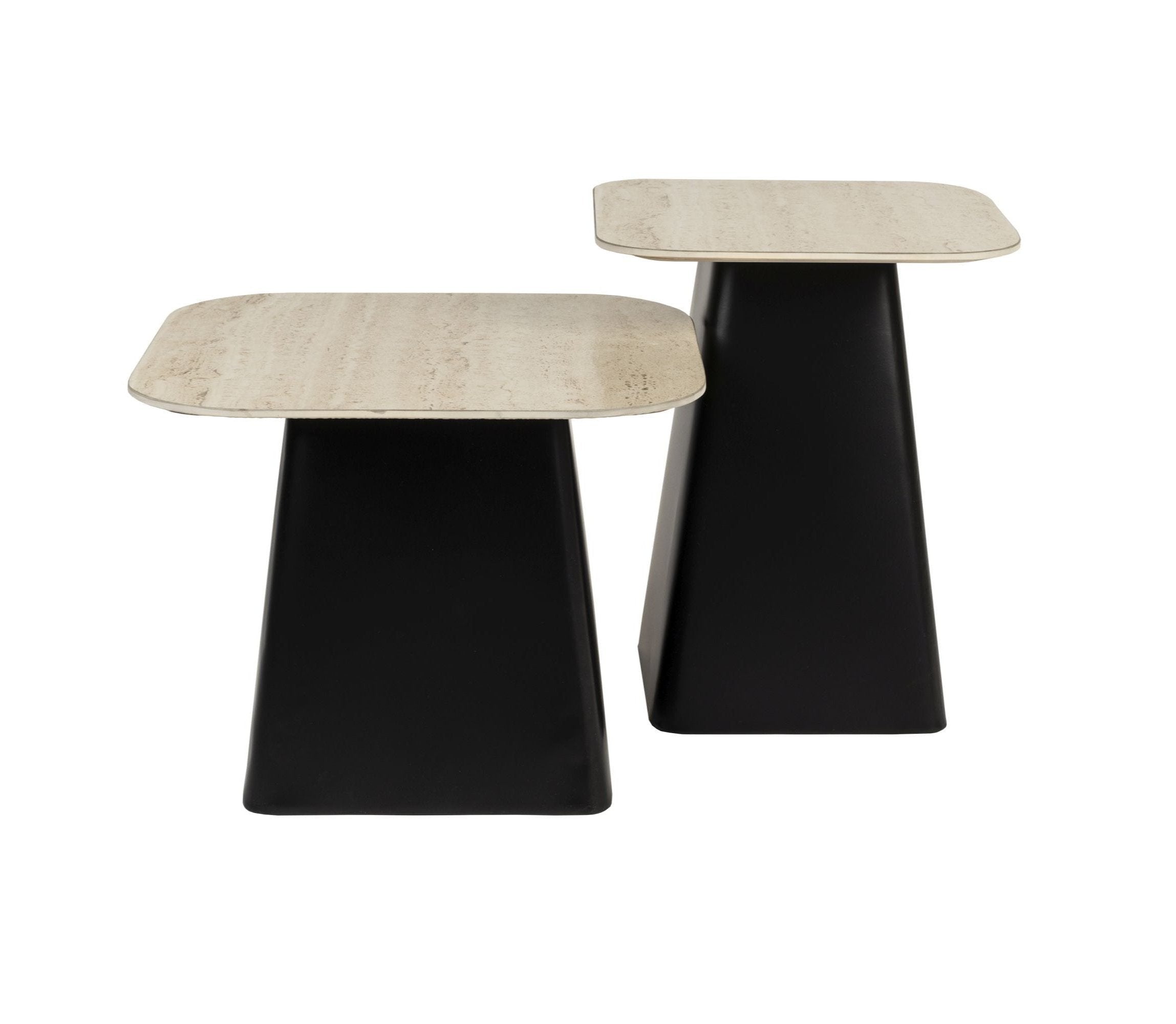 Black bar table set with a beige top