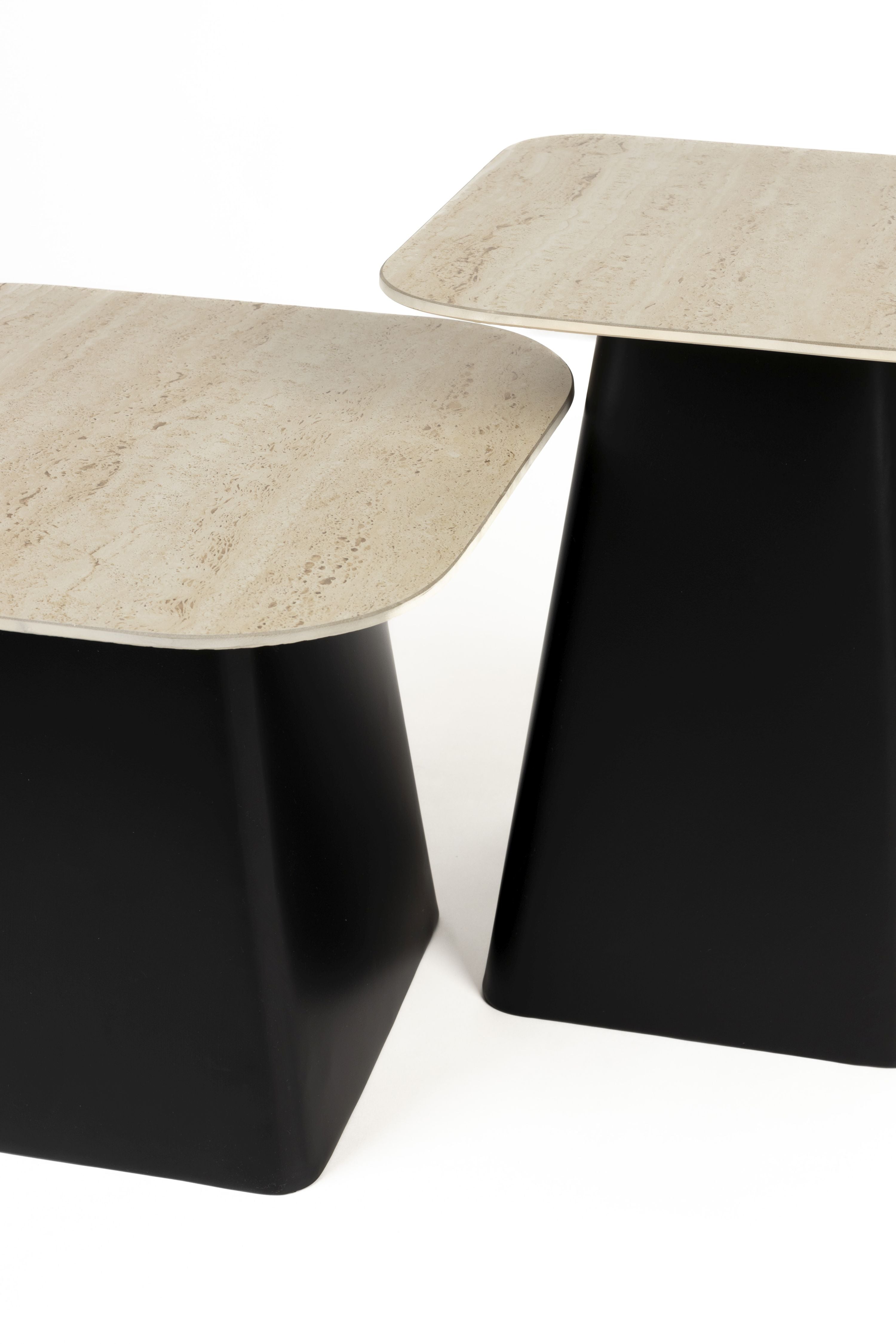 Black bar table set with a beige top