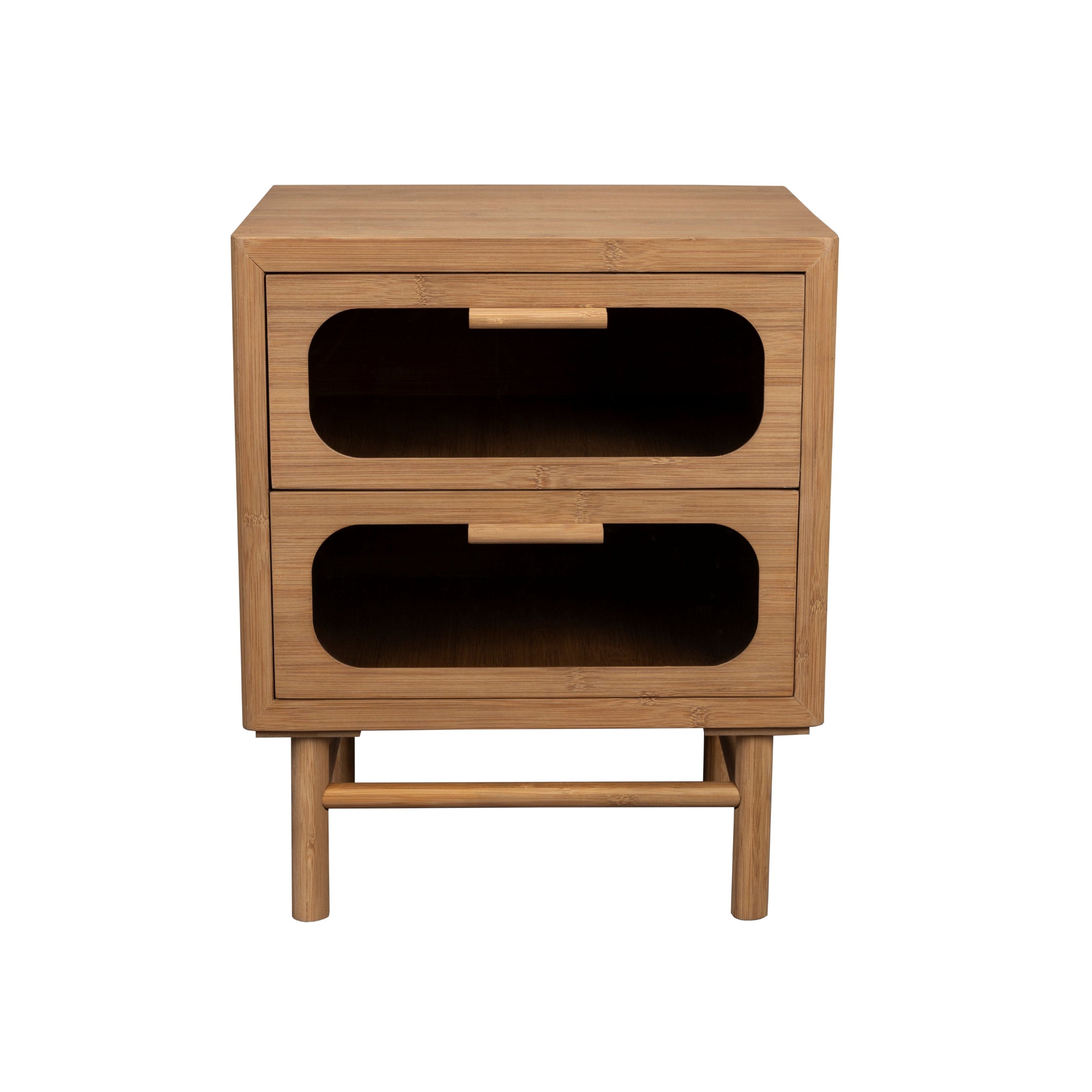 Nightstand CAROUN carbonized bamboo wood [Monika] [Amelia spr]