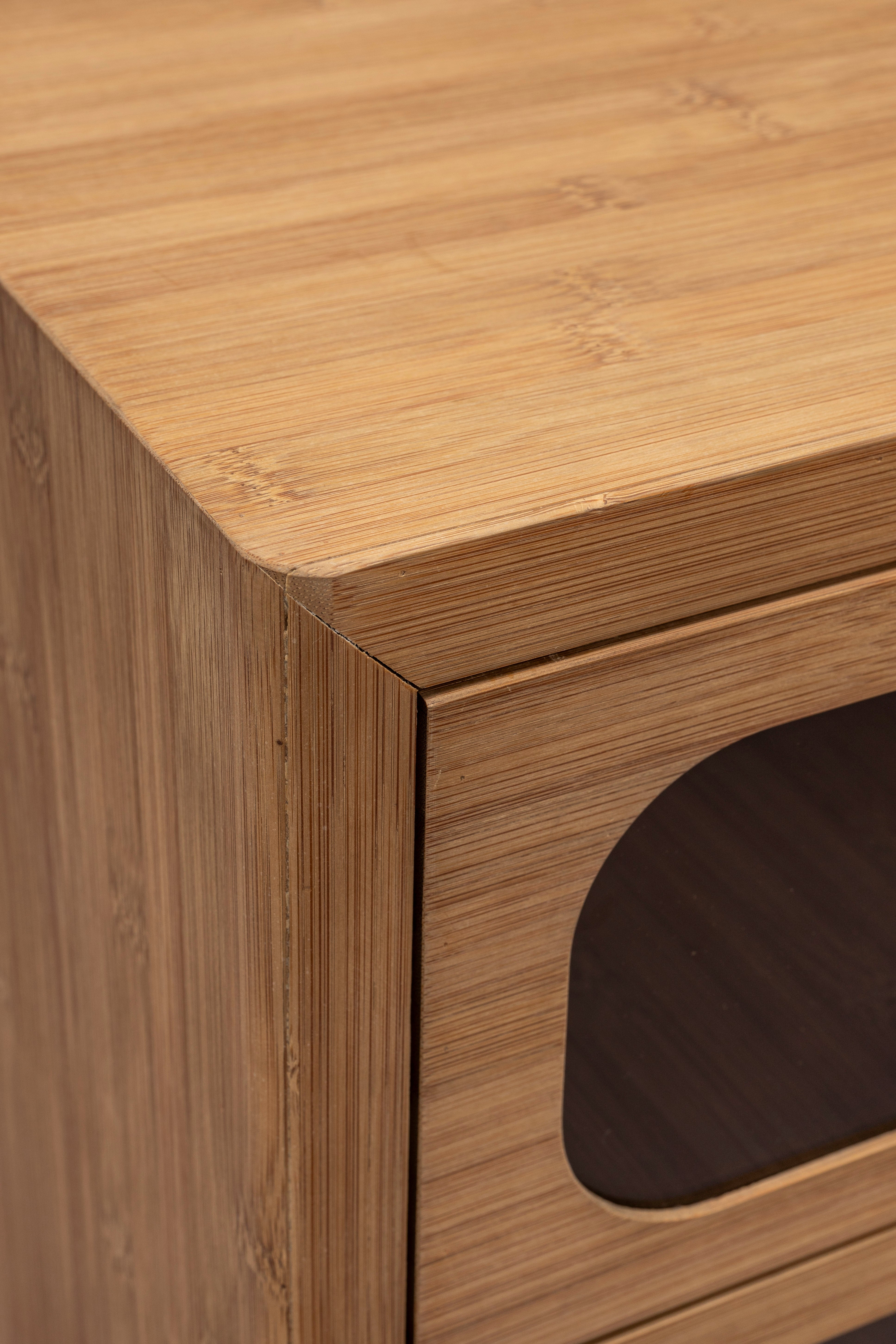 Nightstand CAROUN carbonized bamboo wood [Monika] [Amelia spr]