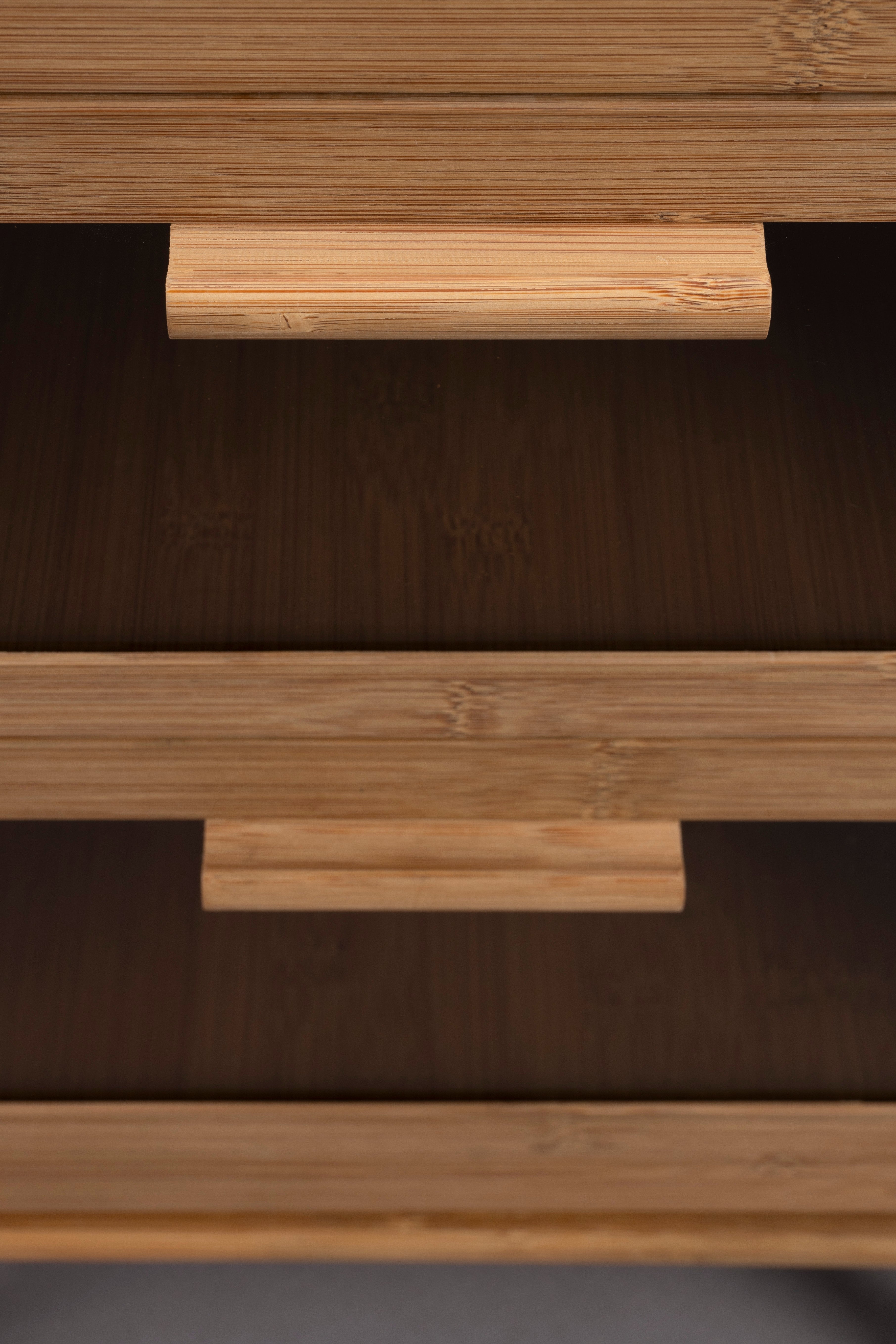 Nightstand CAROUN carbonized bamboo wood [Monika] [Amelia spr]