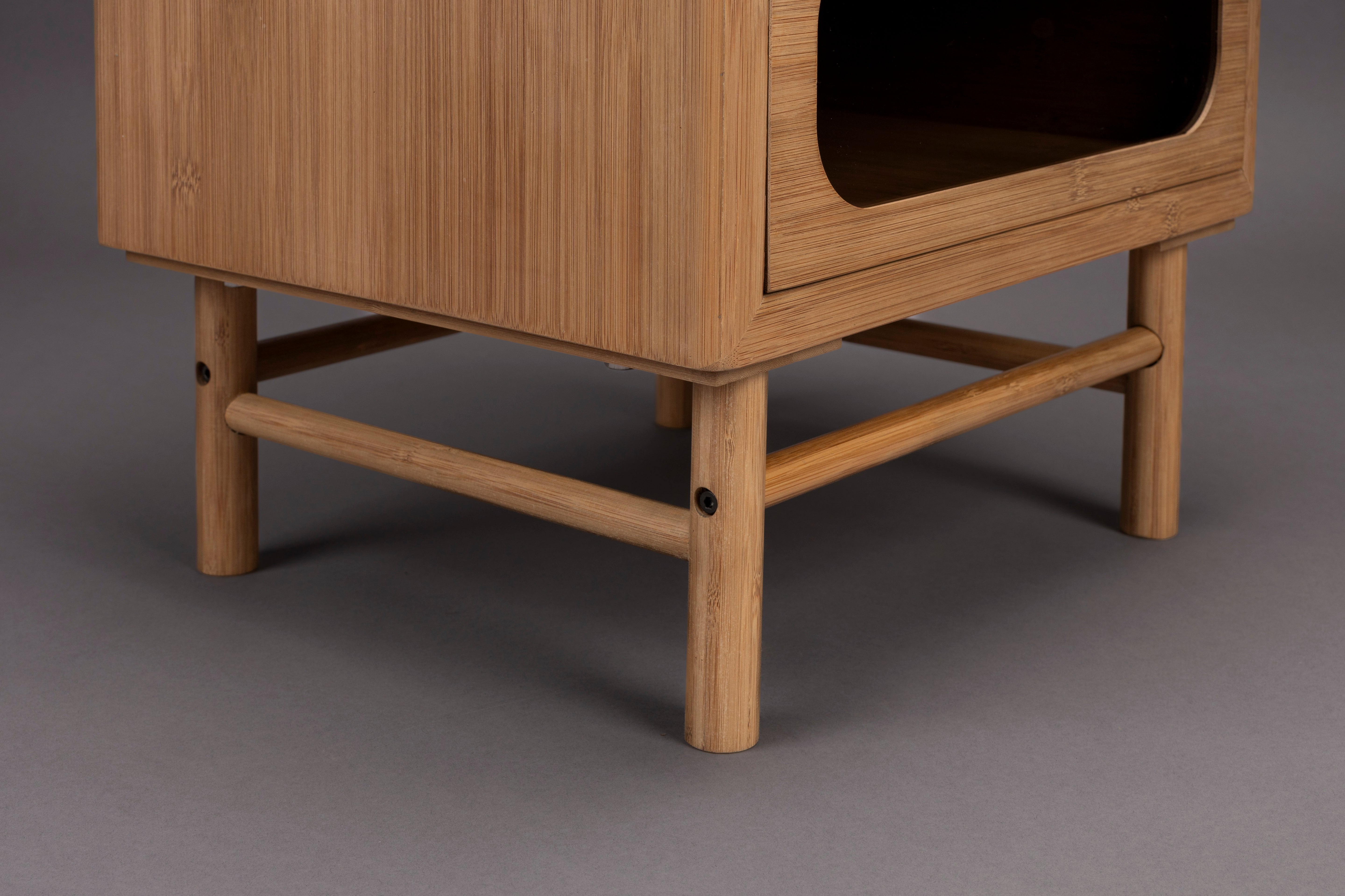 Nightstand CAROUN carbonized bamboo wood [Monika] [Amelia spr]