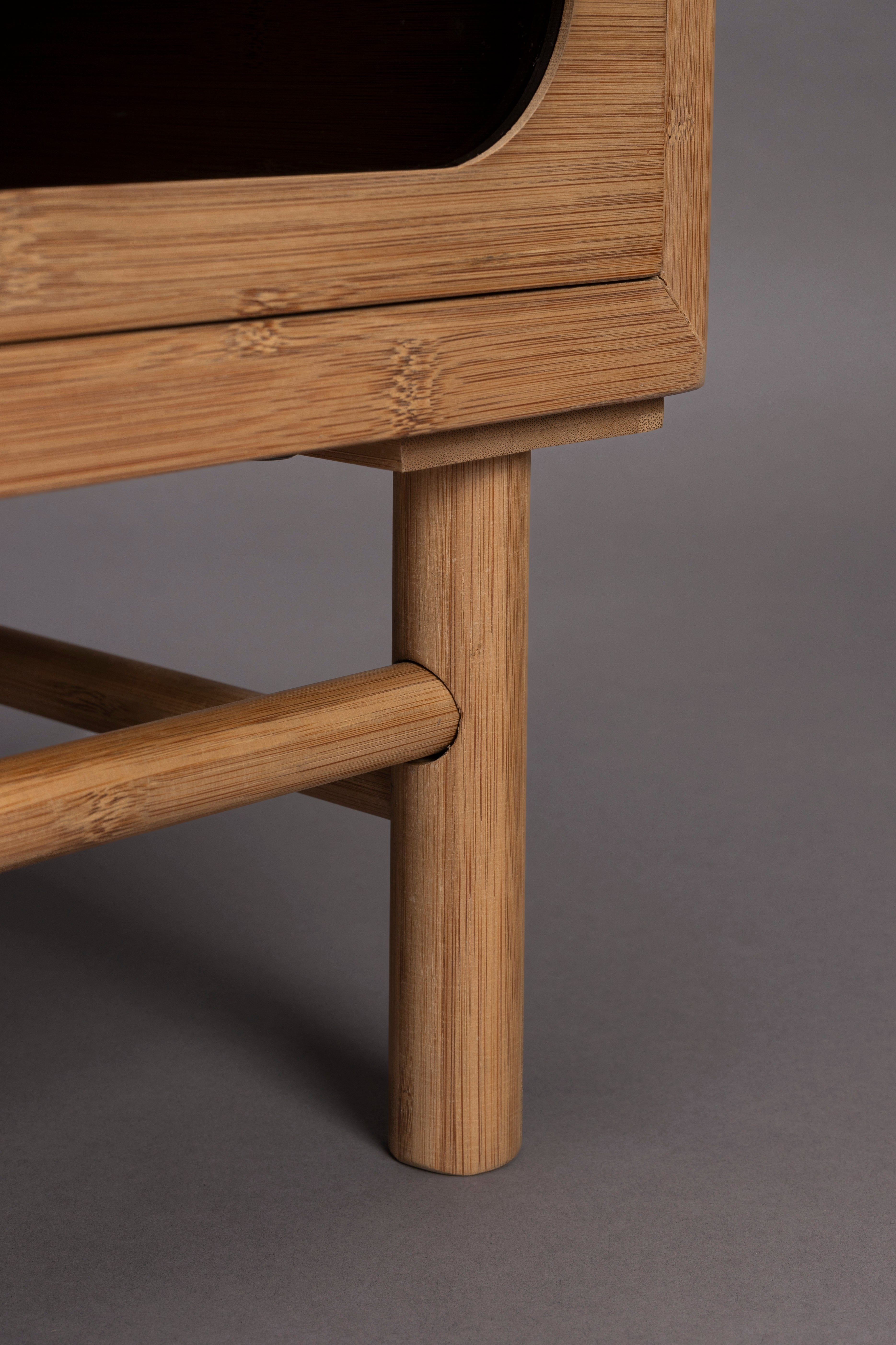 Nightstand CAROUN carbonized bamboo wood [Monika] [Amelia spr]