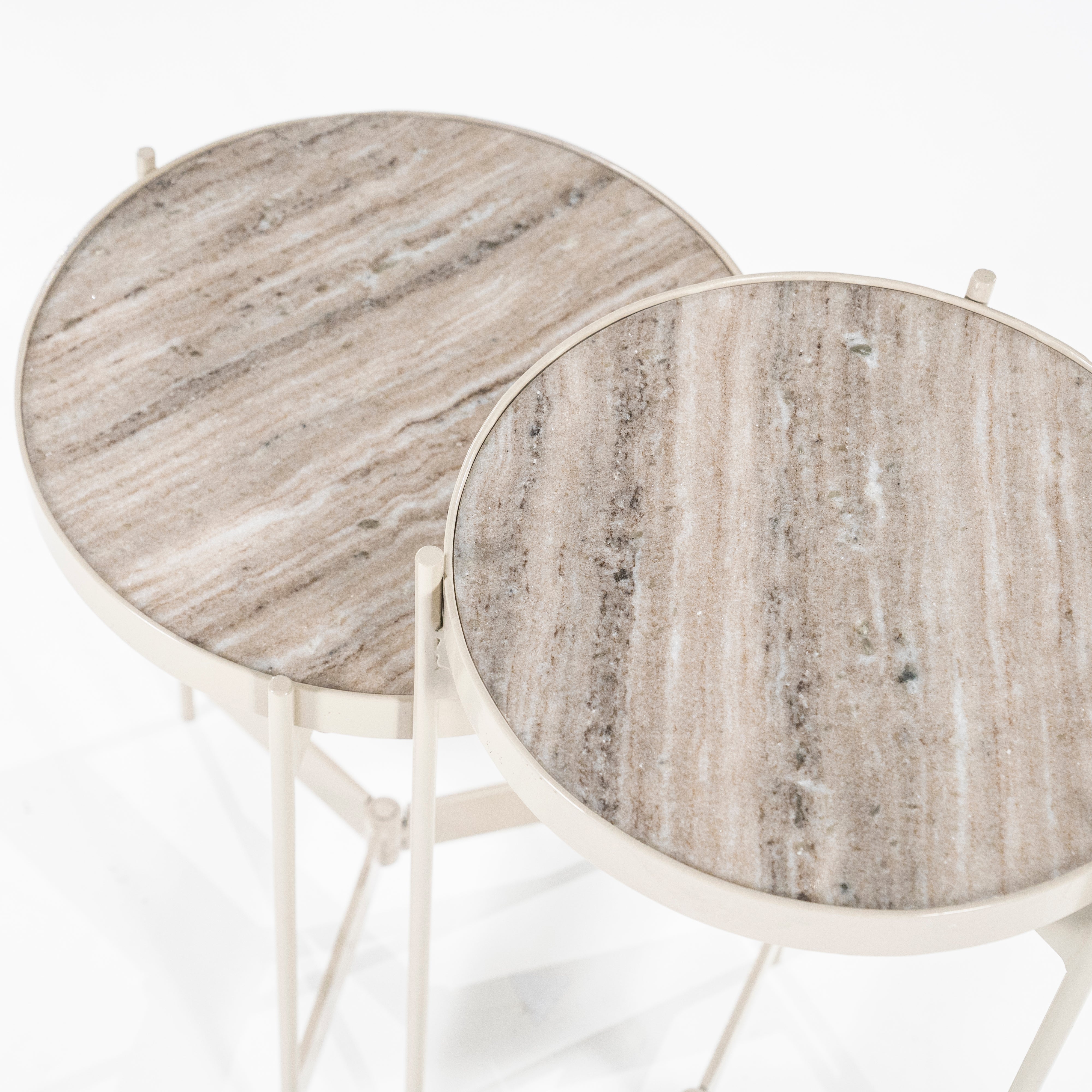 Set of Side Tables SIB Cream Marble