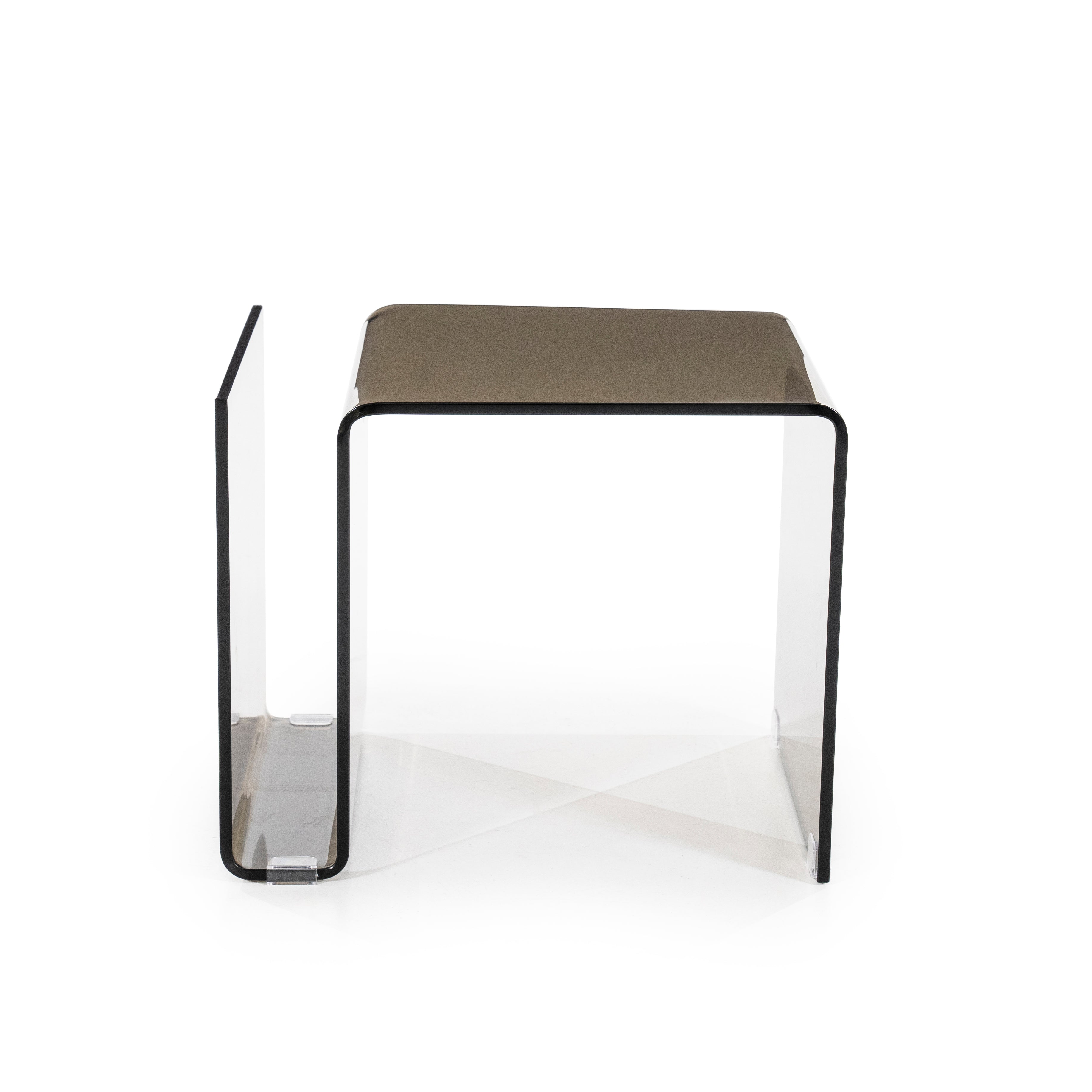 Beistelltisch SHADOW braunes Glas