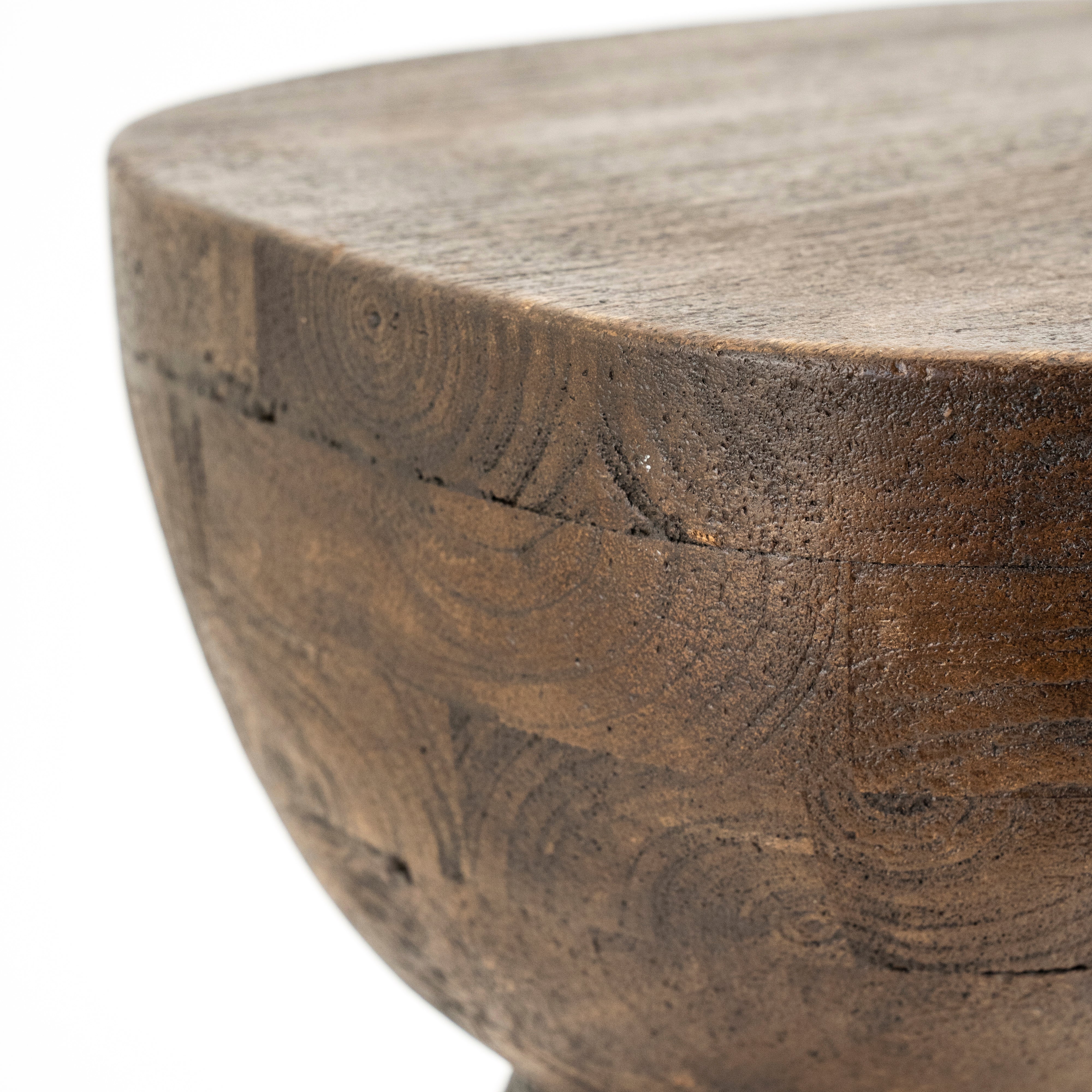 Beistelltisch COBBLE dunkelbraunes Mangoholz