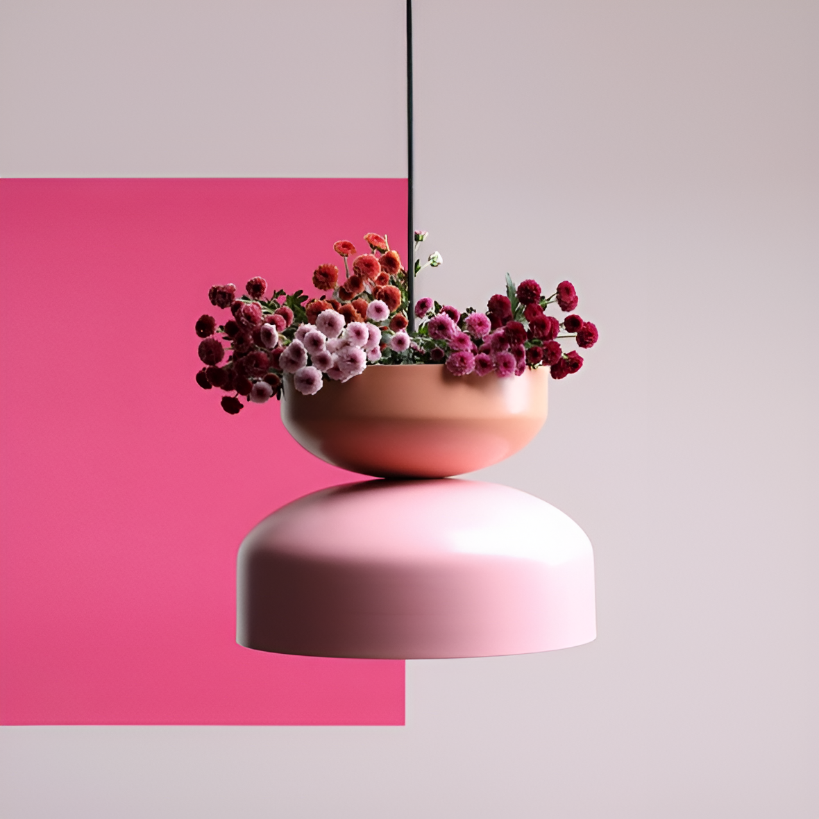 TULA Hängelampe Koralle mit Rosa