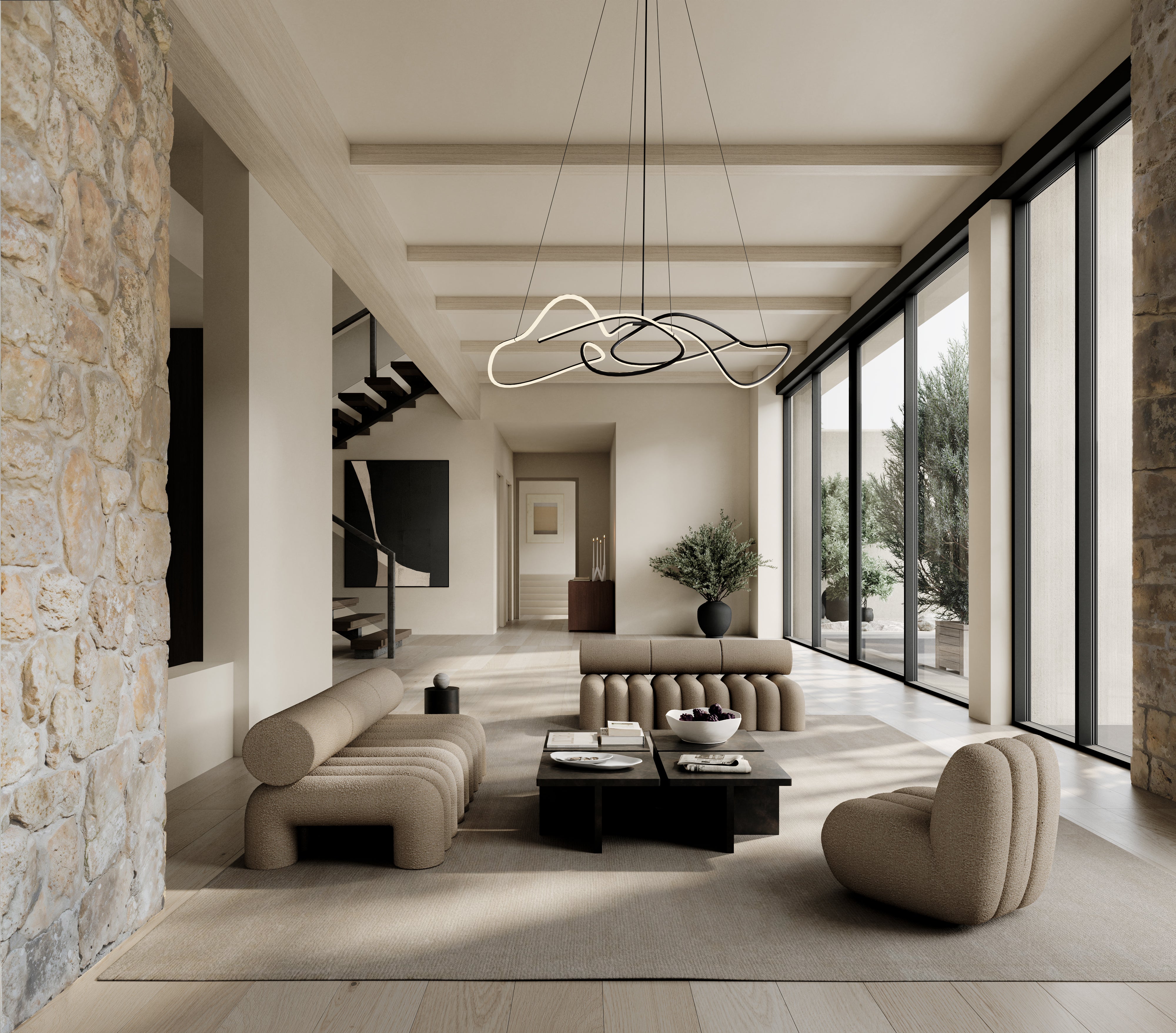 GHOST chandelier burnt black