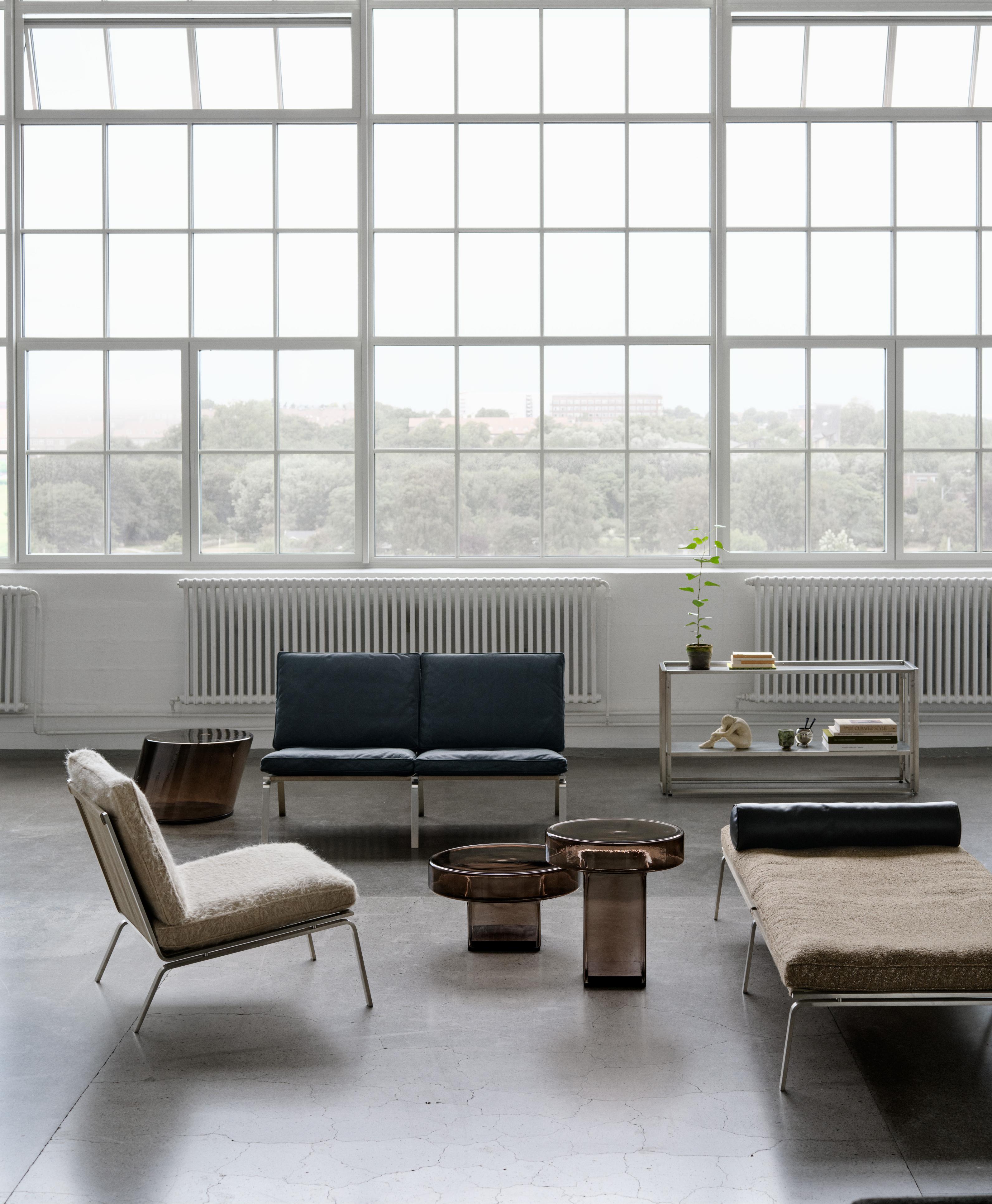 Beistelltisch NAKED rauchiges Glas