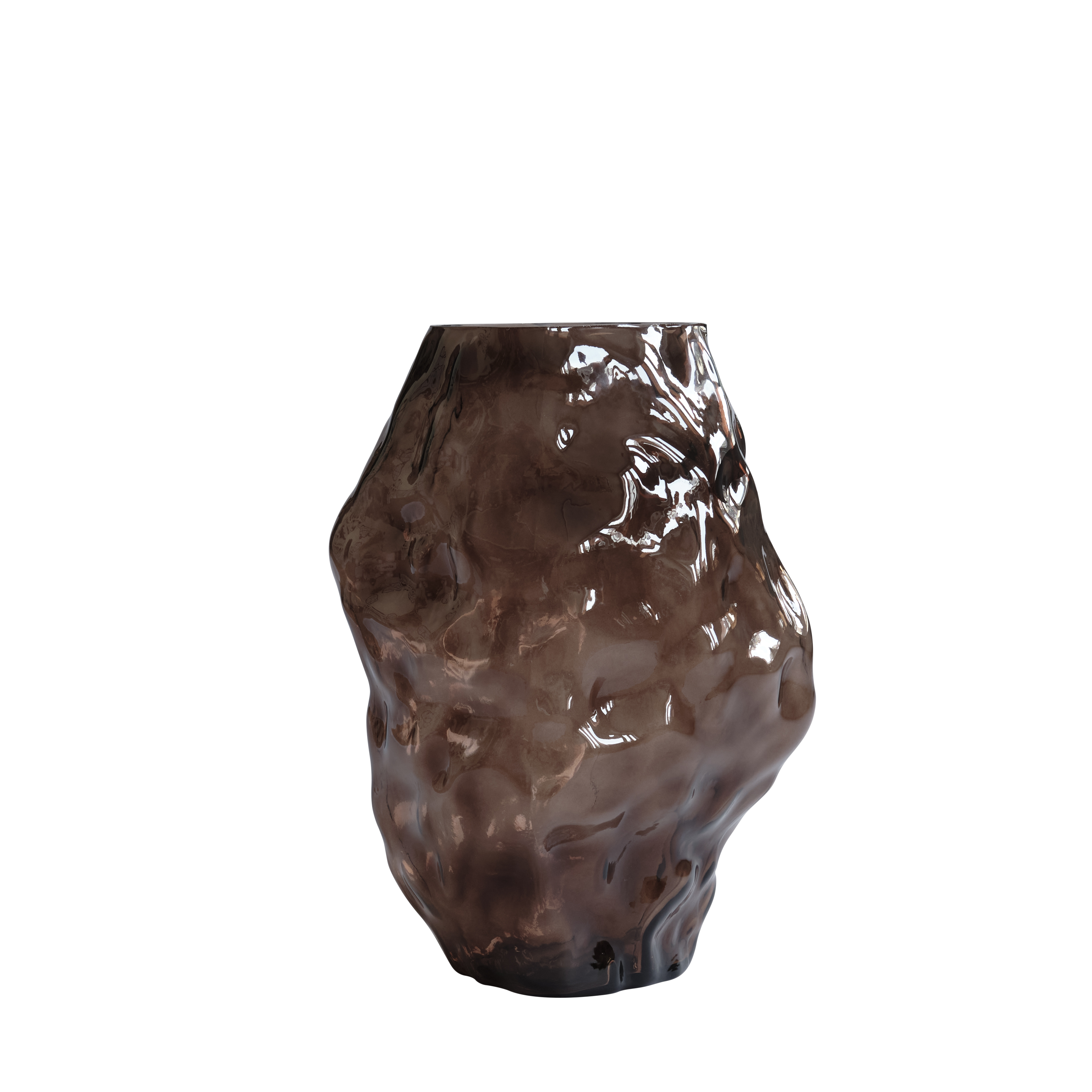 Vase KATACHI braunes Glas