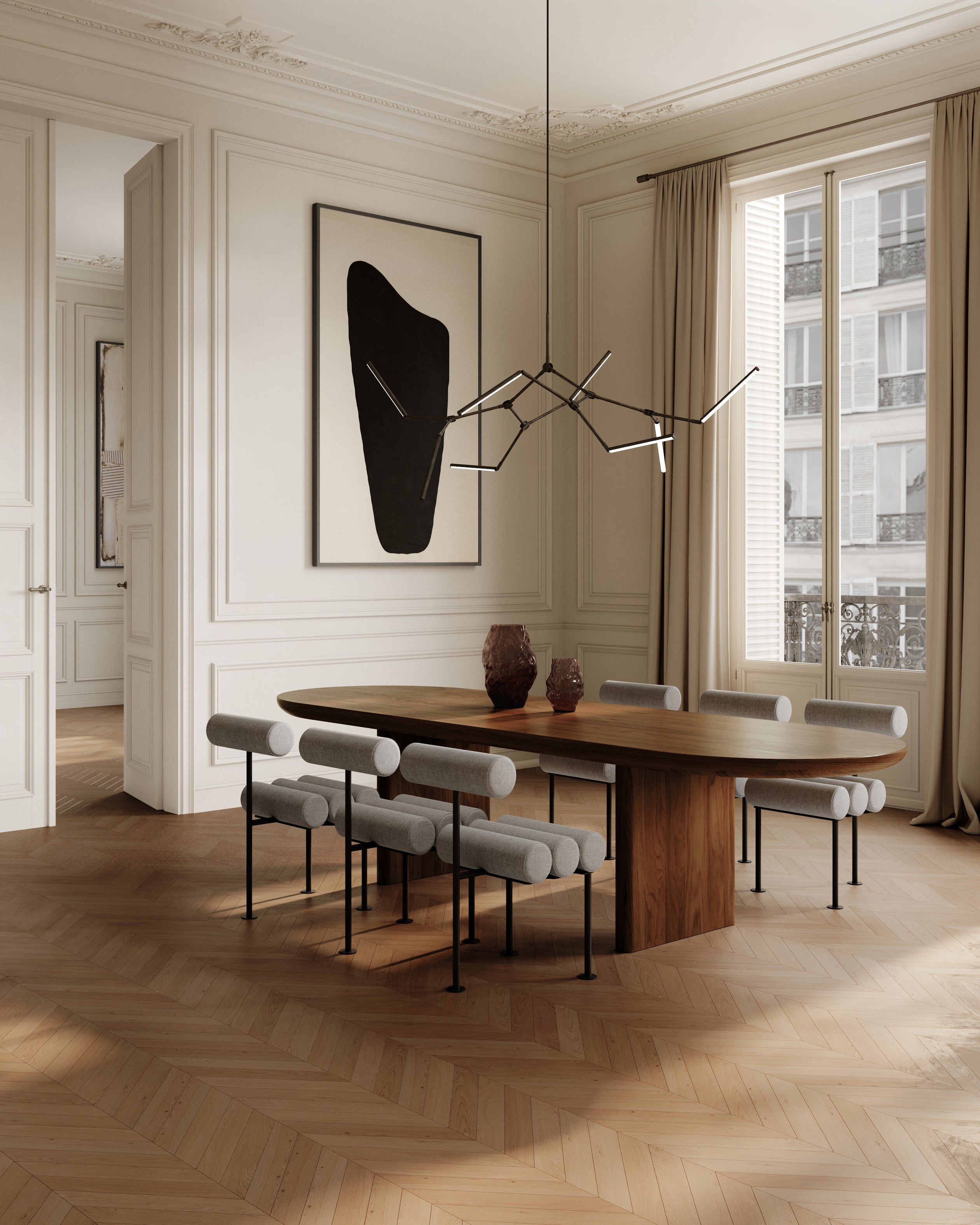 Vase KATACHI braunes Glas