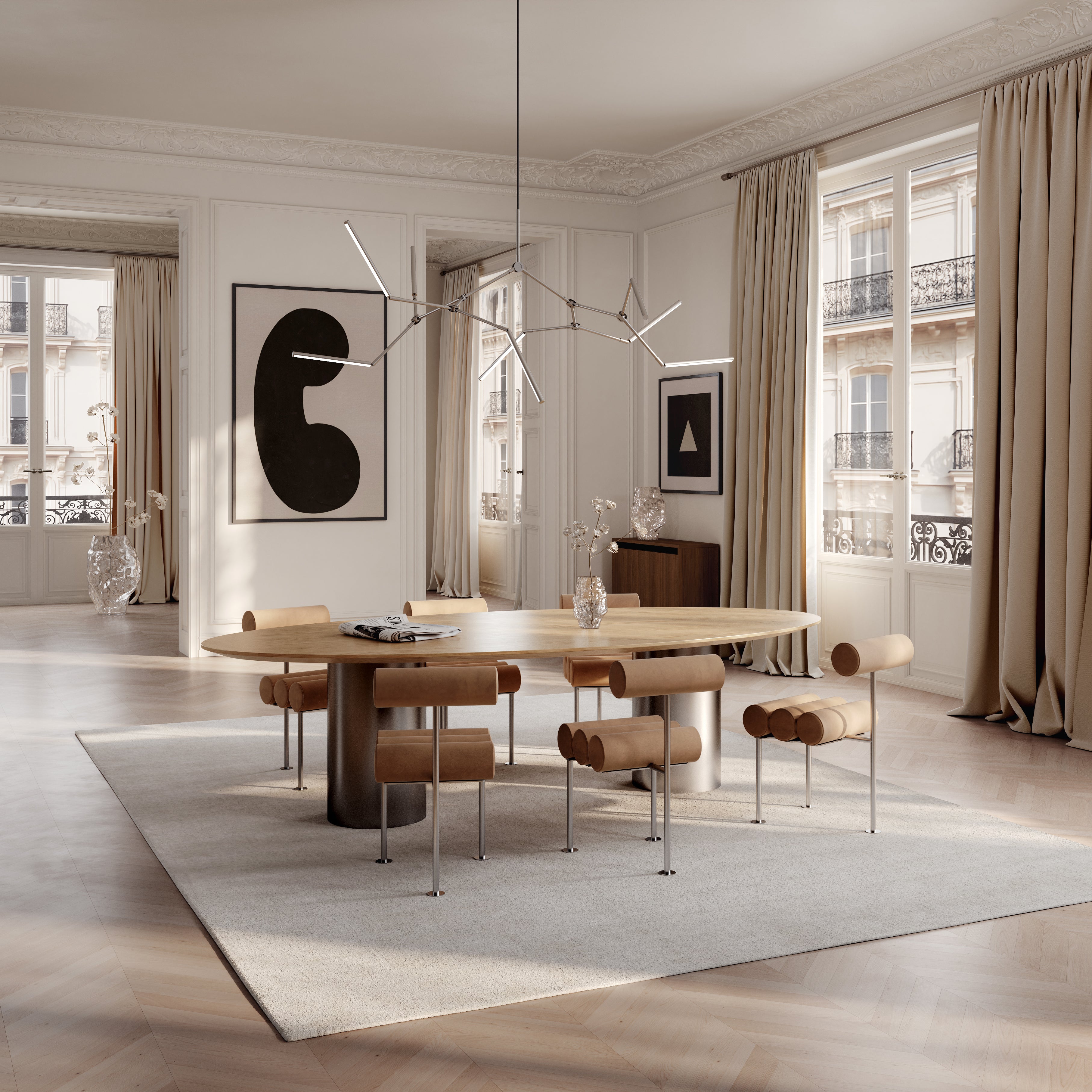 Chrom-Żyrandol STICK