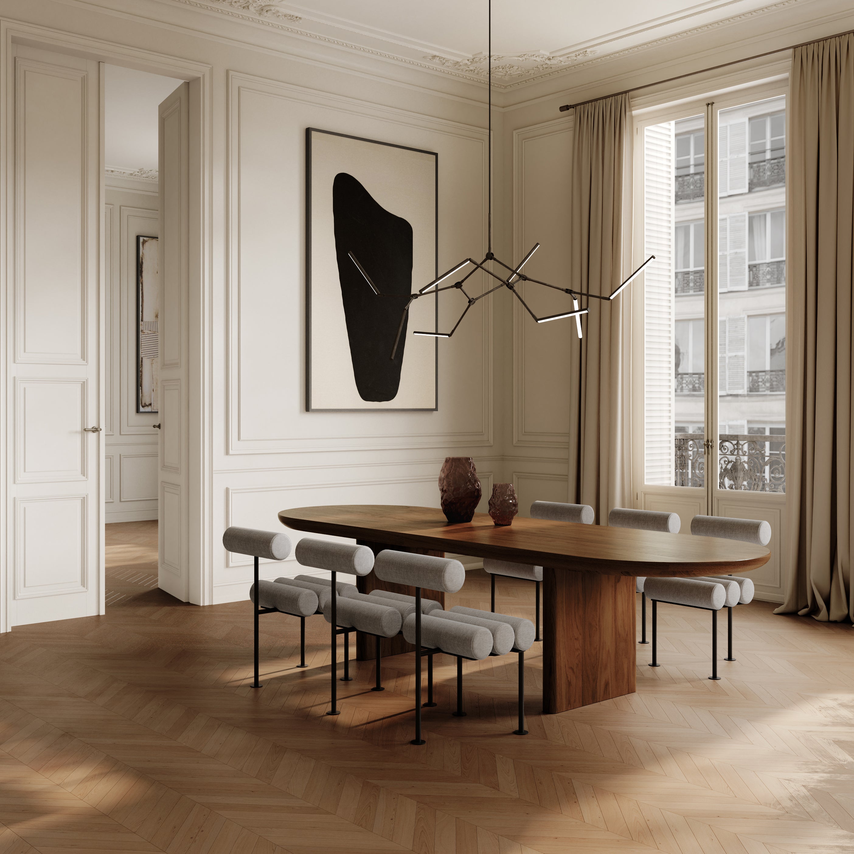 Kronleuchter STICK braun