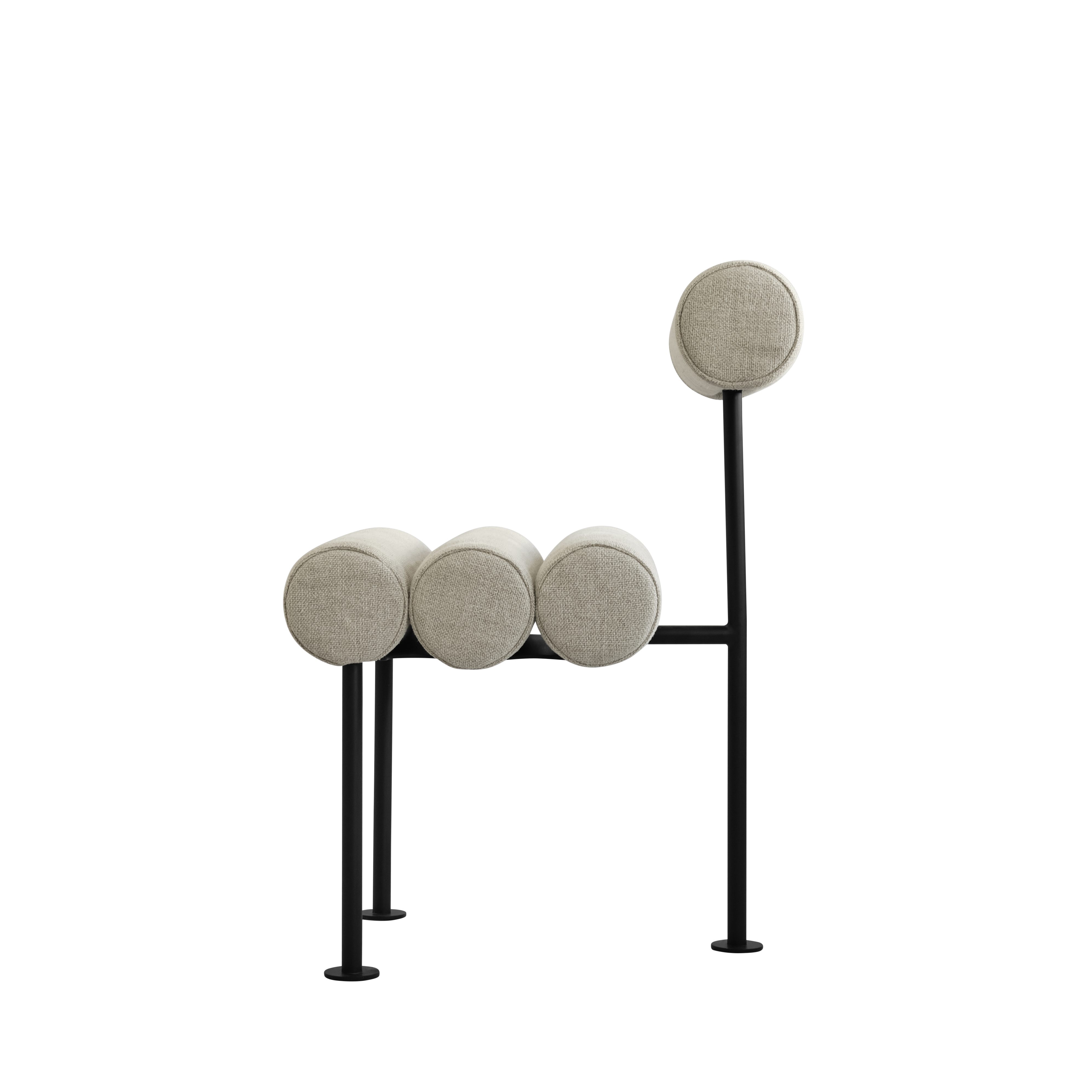 Stuhl HIRO beige mit schwarzem Gestell