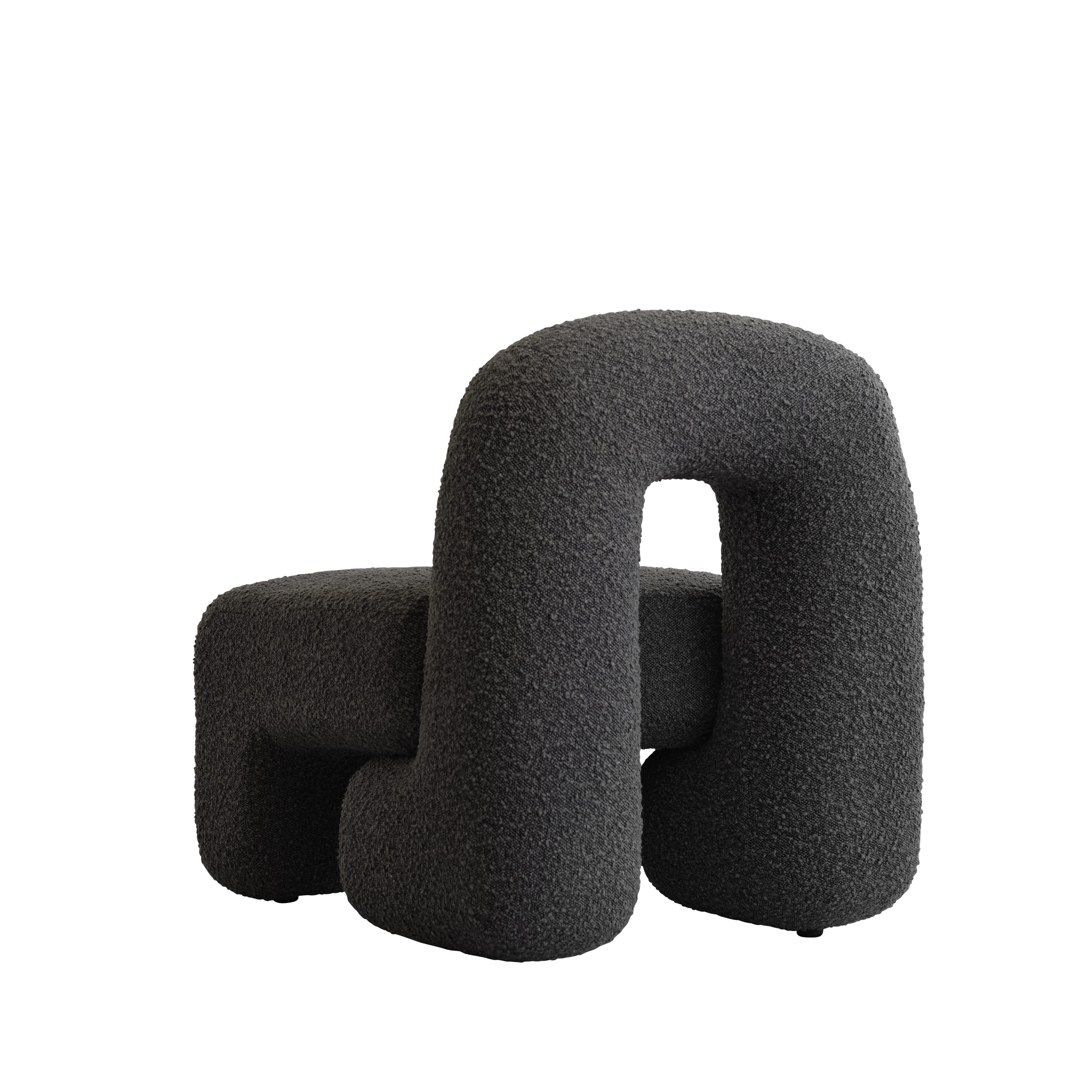 Sessel DAIKU grau-braun Bouclé