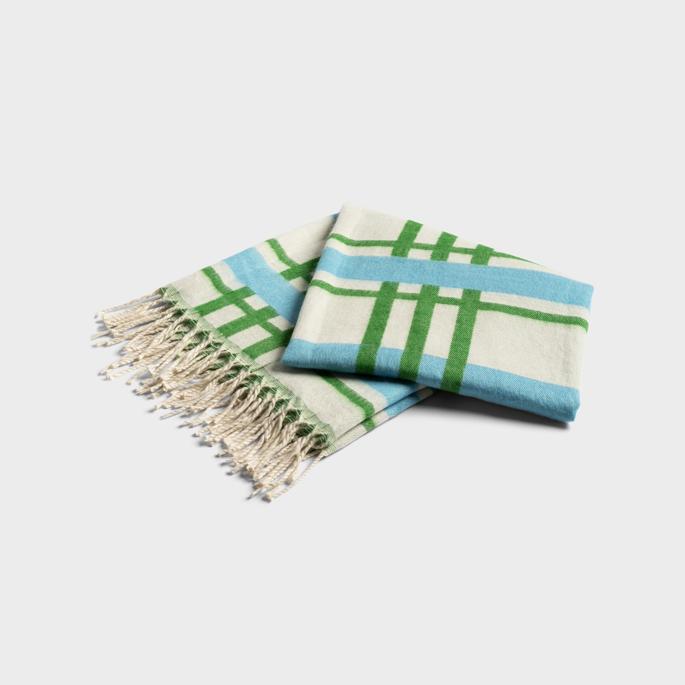 Pled PLANO beige mit Grün und Blau