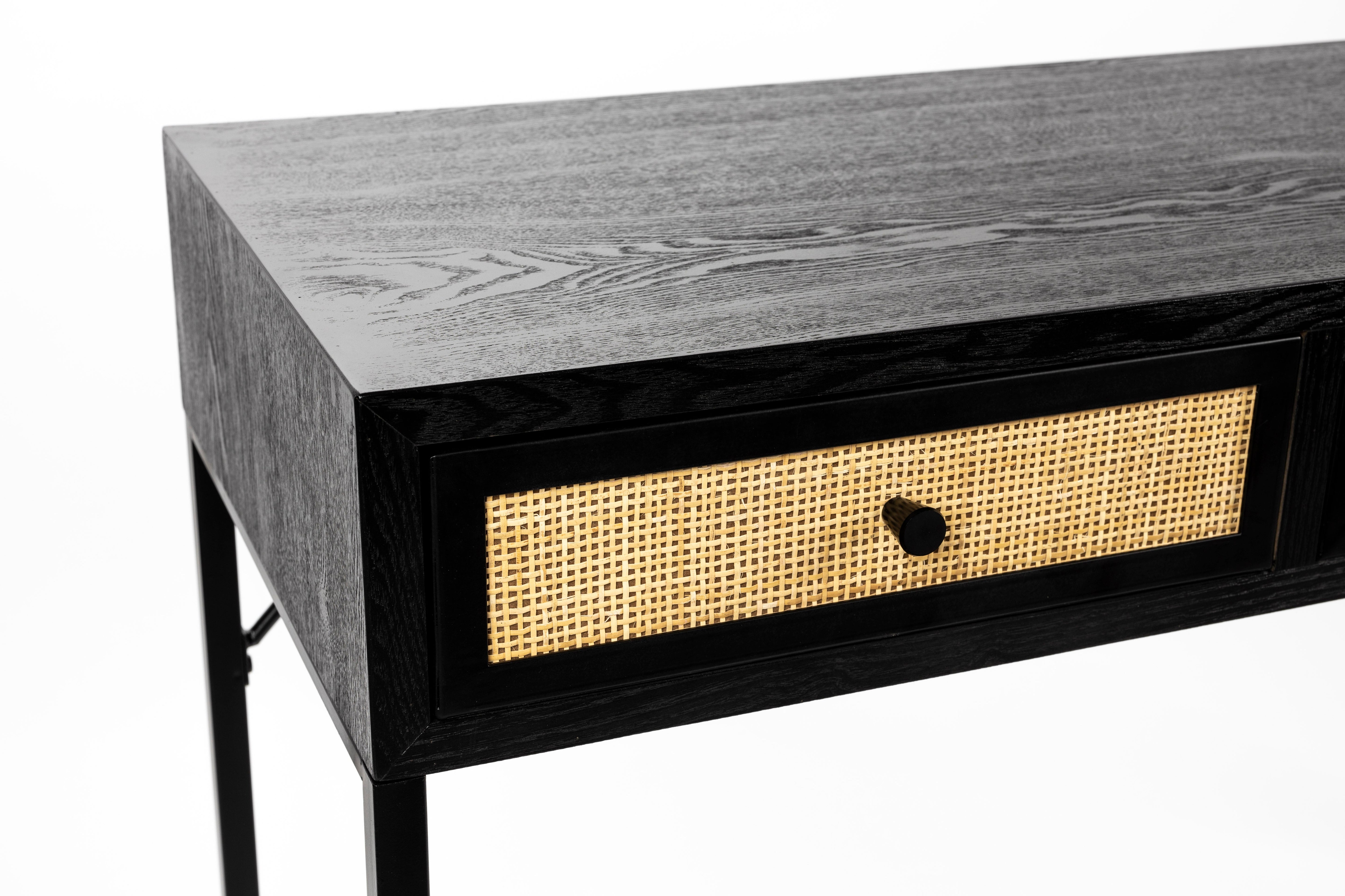 GUUJI Black console with rattan