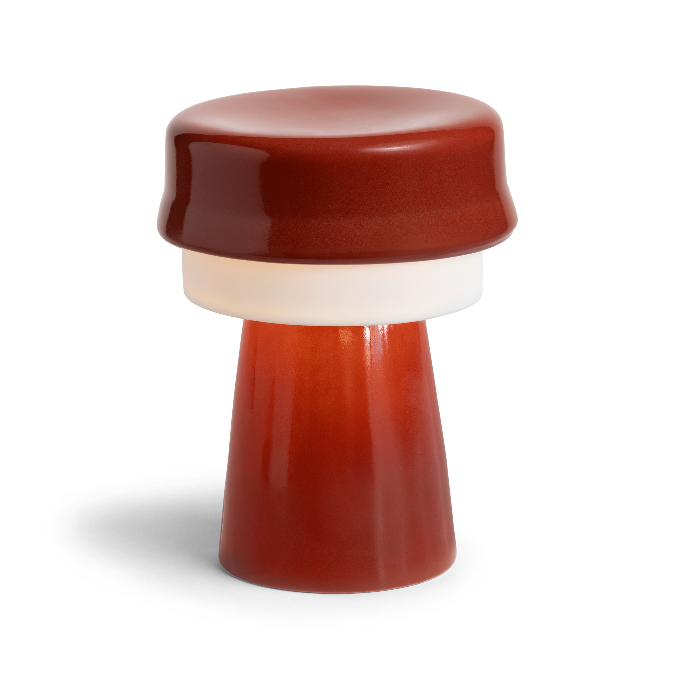 Tischlampe HAT burgunderrot mit Weiß