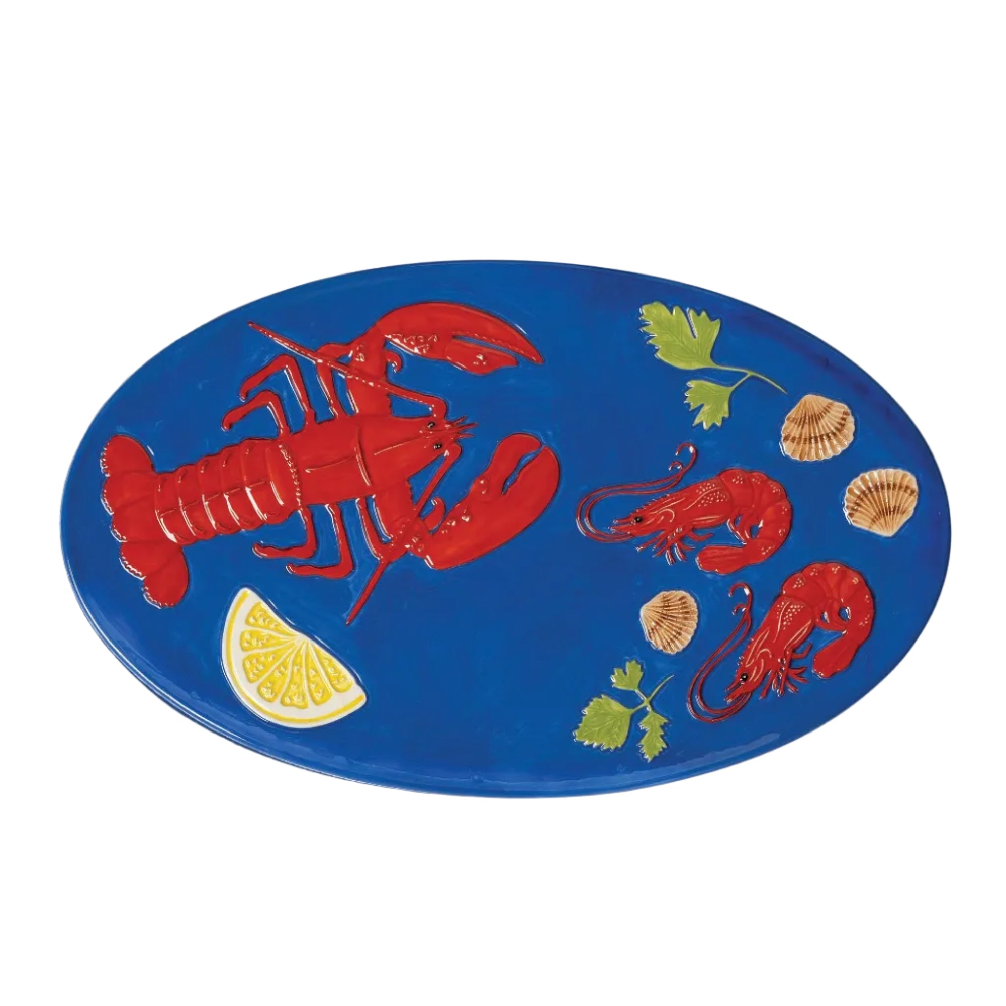 DE LA MER LOBSTER blue with red platter