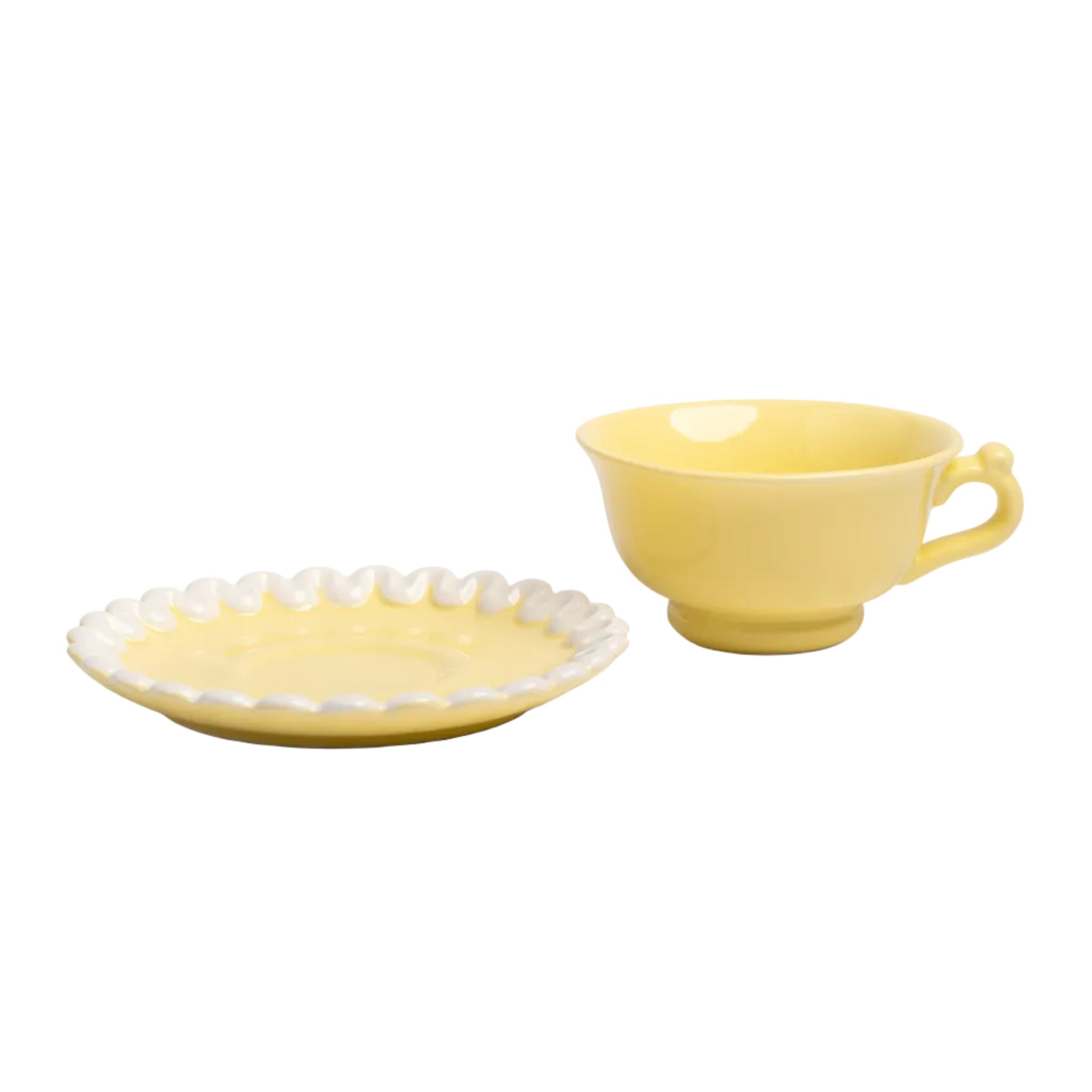 Tassen-Set mit Untertassen WHIP gelb