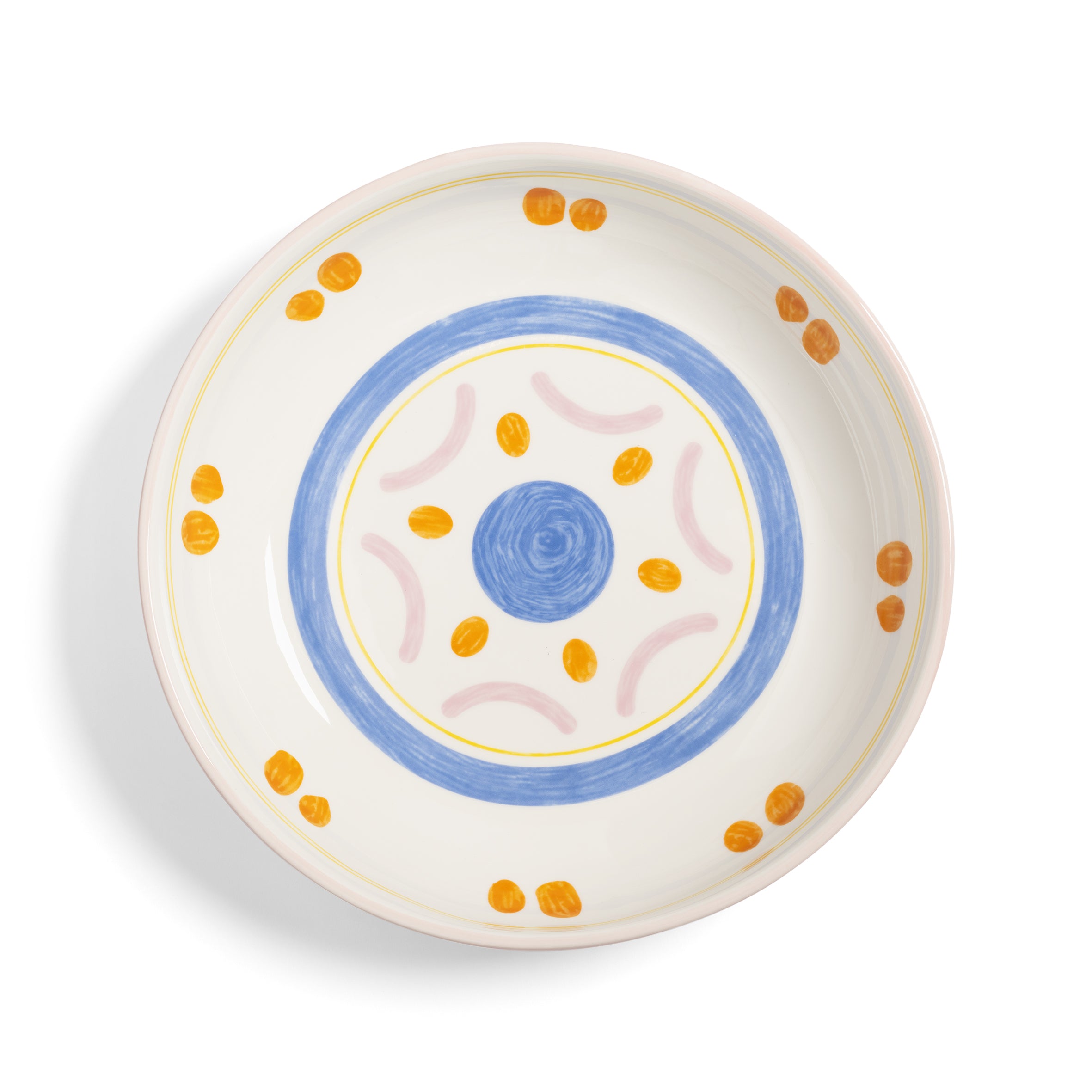 BOAVISTA salad bowl light pink with blue and orange