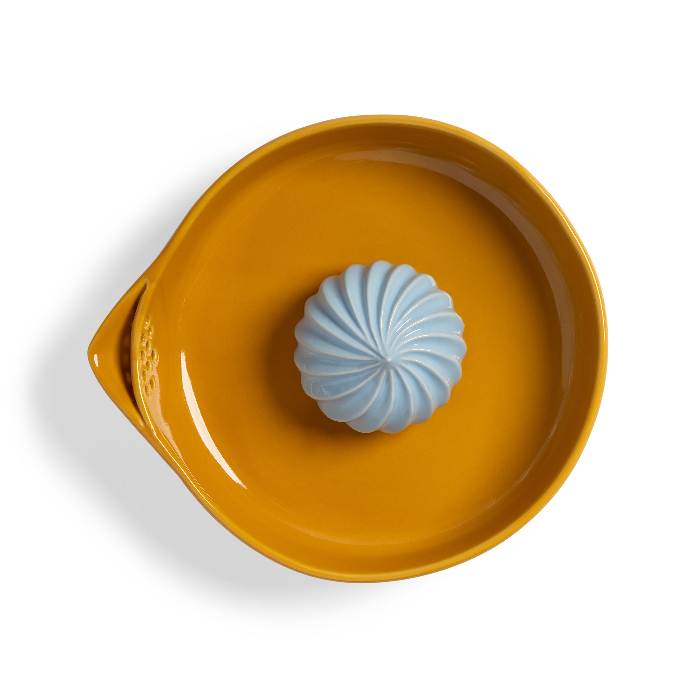 Zitruspresse PUDDING orange mit blauen Akzenten