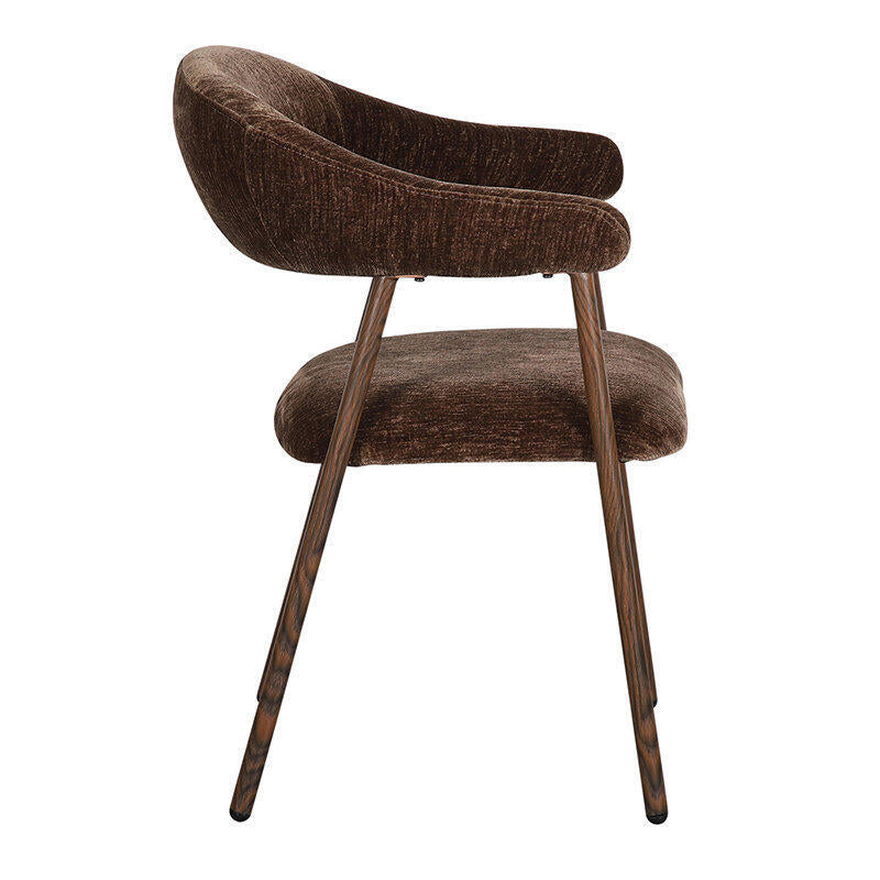SCANDI Chair in Brown with Dark Wooden Base