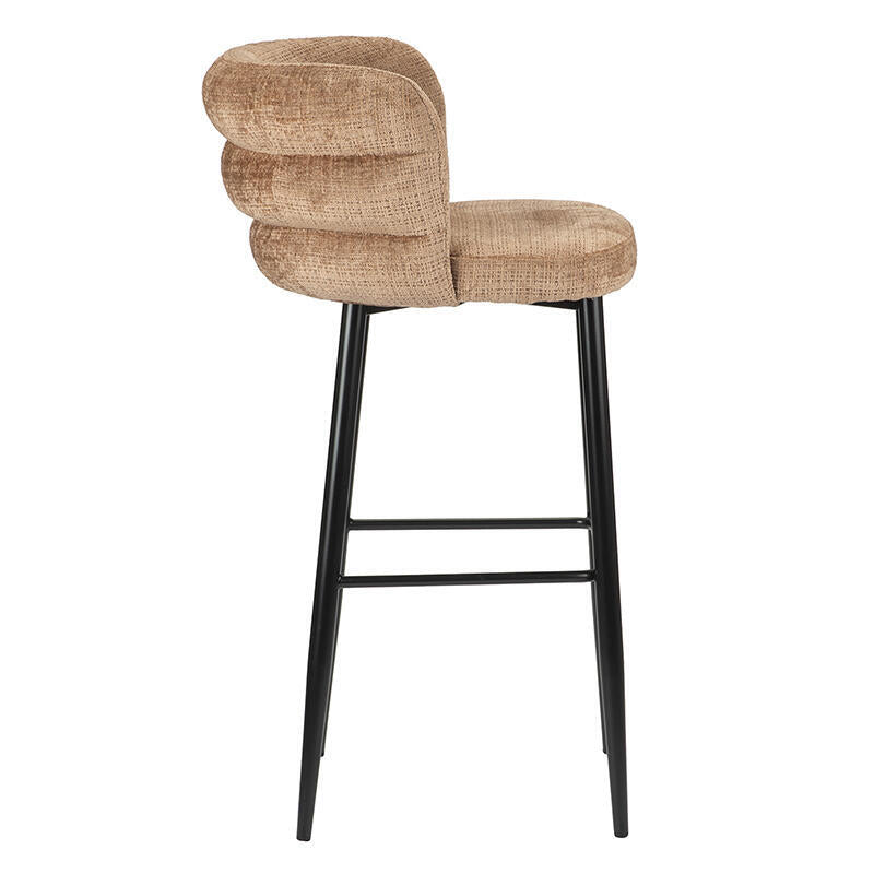 Hocker CLOUD karamellfarben mit schwarzem Gestell