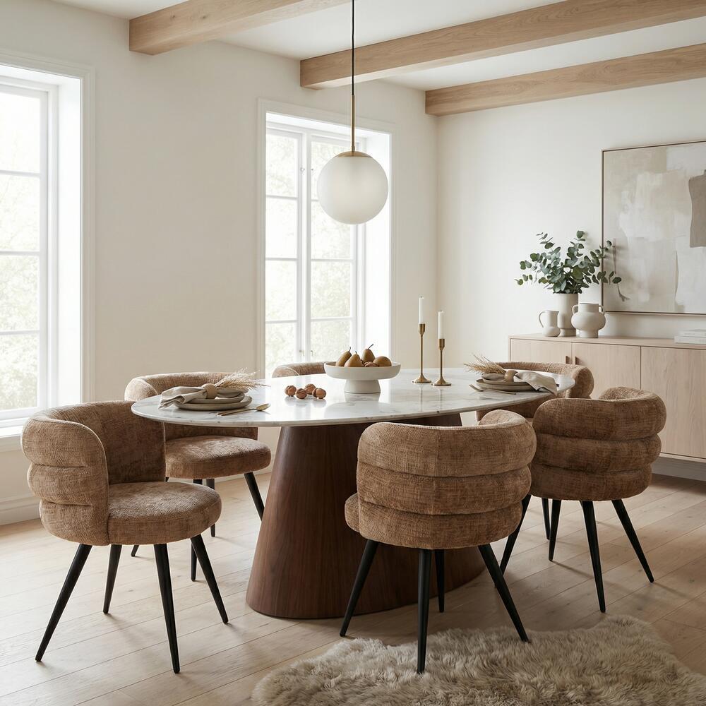 CLOUD Chair in Taupe with Black Base