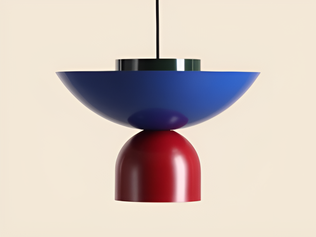 ILIA Hängelampe blau mit rot