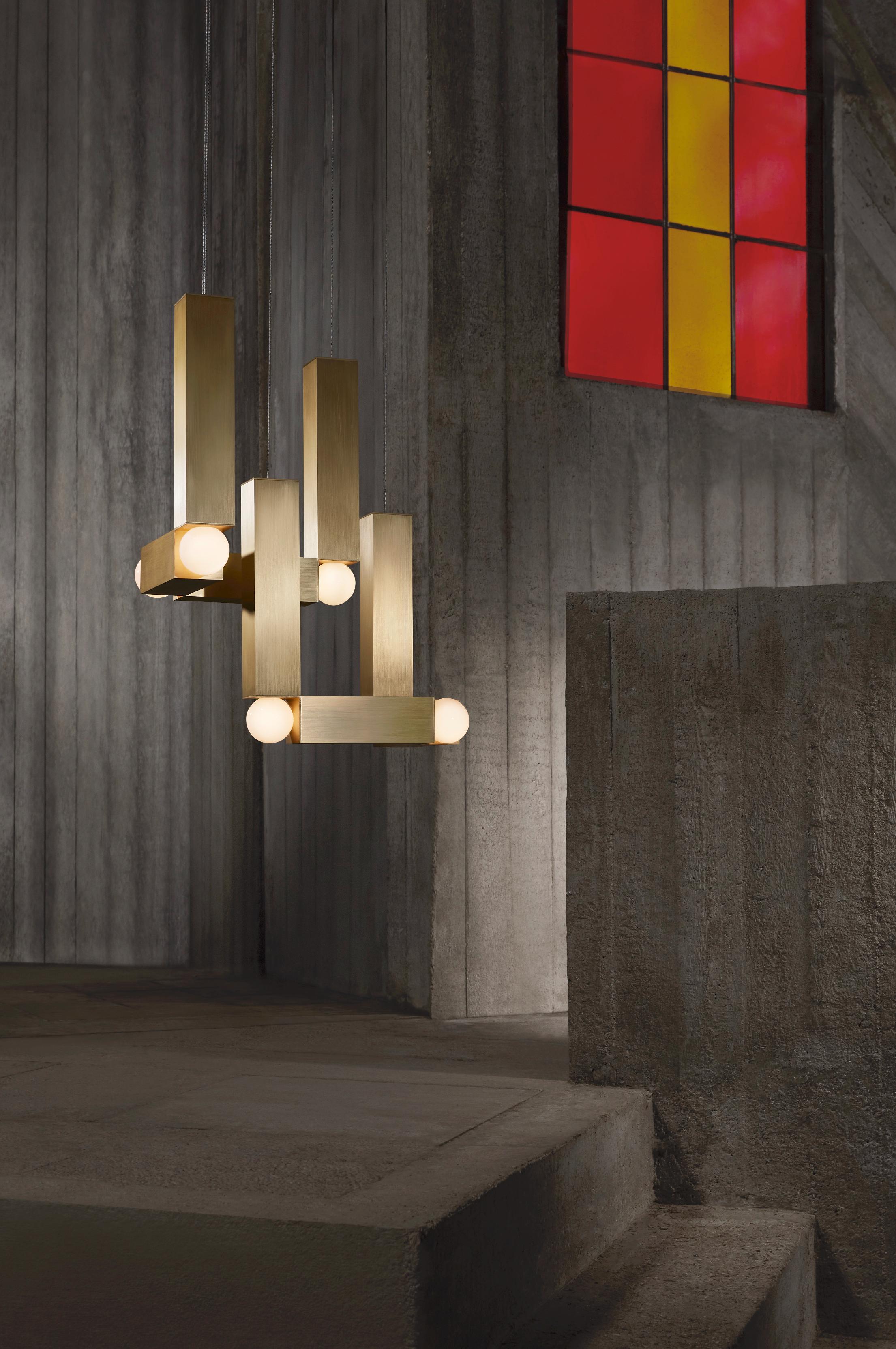Pendelleuchte VESPER DUO mit opalisiertem Schirm und silbernem Finish