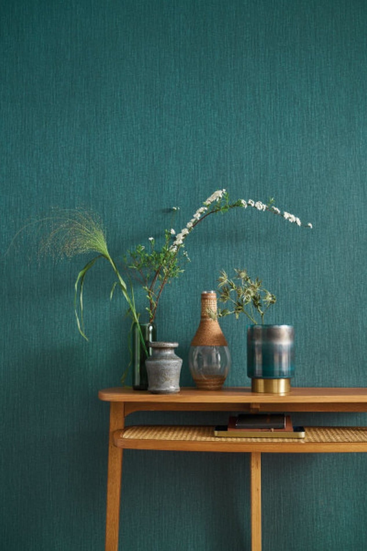 Strukturtapete, die Leinenstoff imitiert GOA - COTON pudriger Rosa