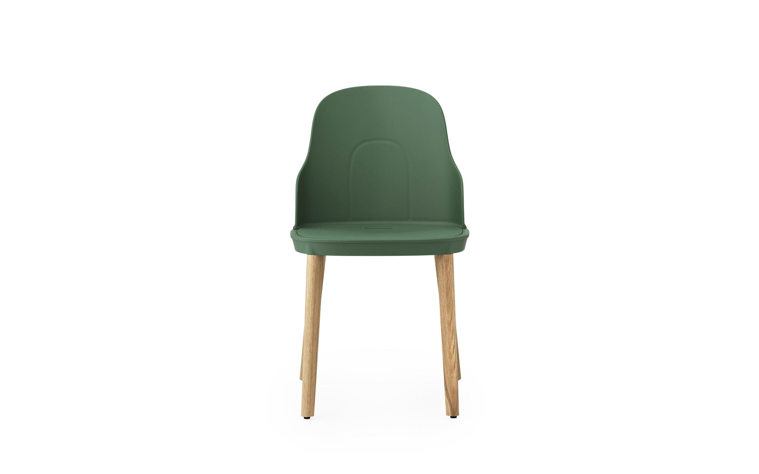 Allez green chair with an oak base