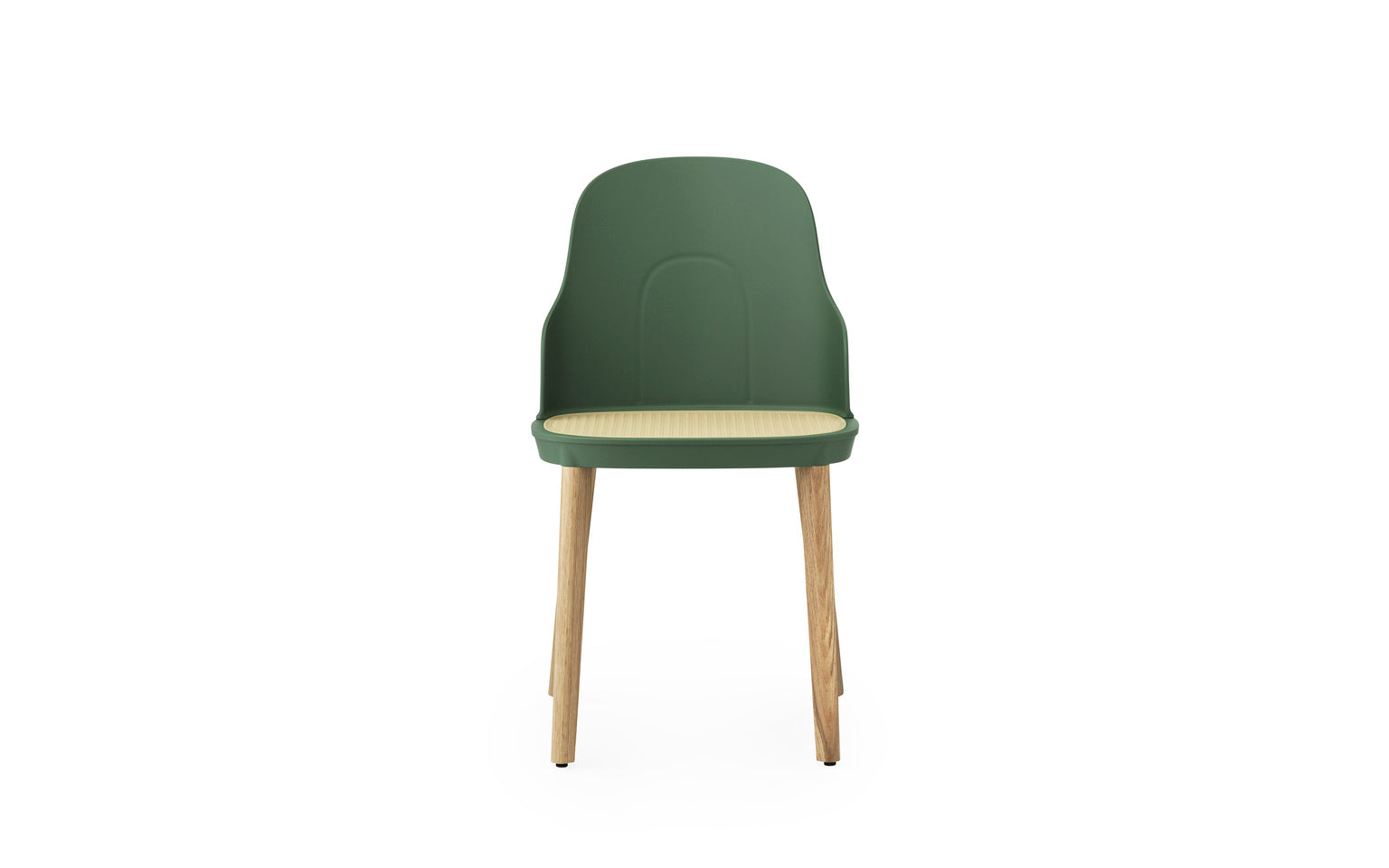 Allez Green chair with wicker and oak base