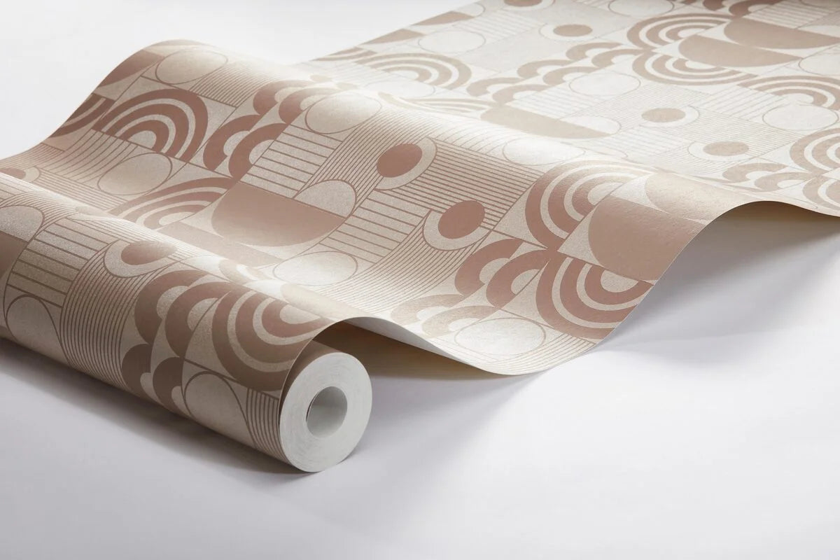 Vlies-Tapete mit geometrischem Muster COSMOPOLITAN in pudrigem Rosa