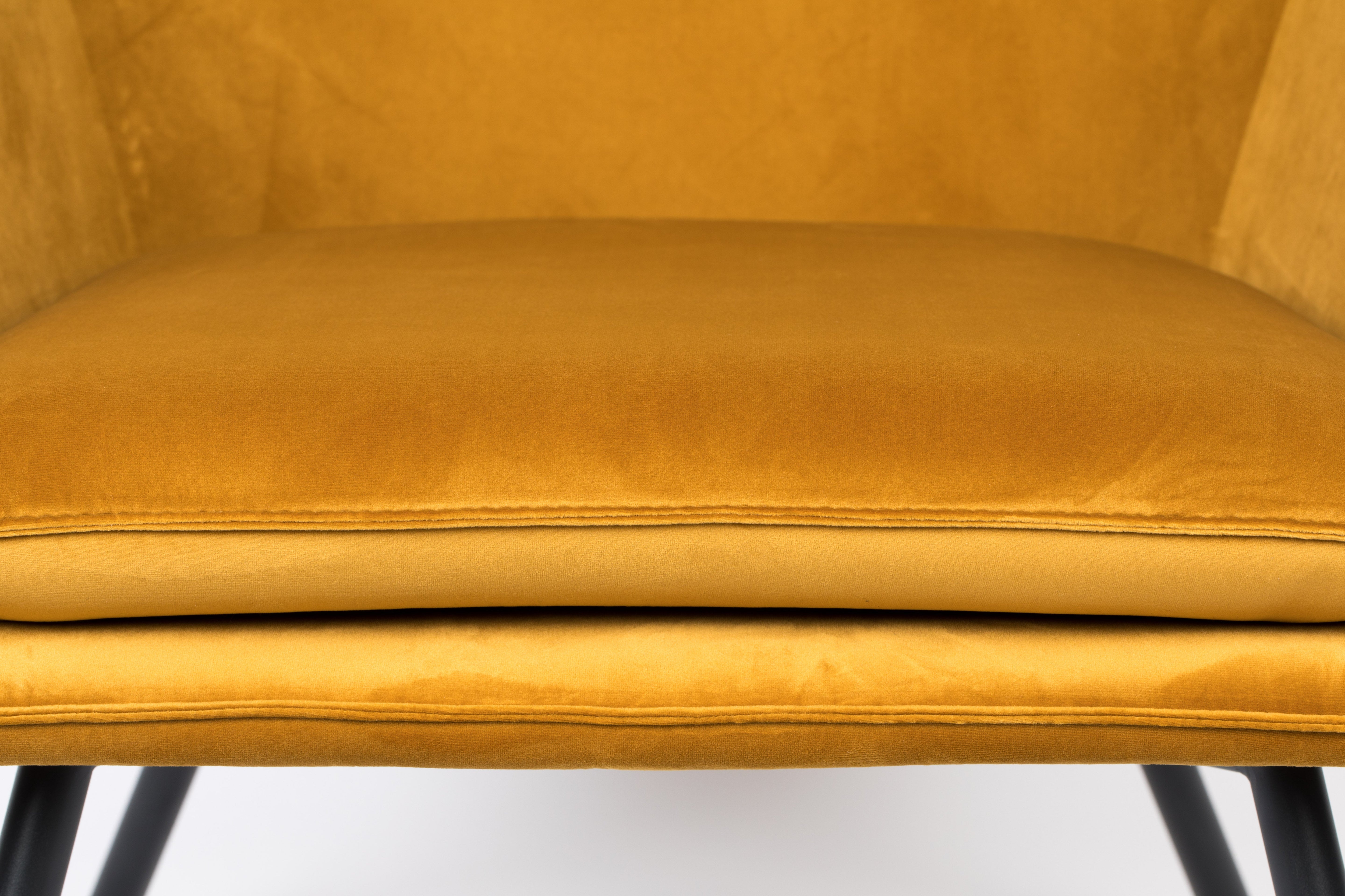 Bon velvet chair yellow