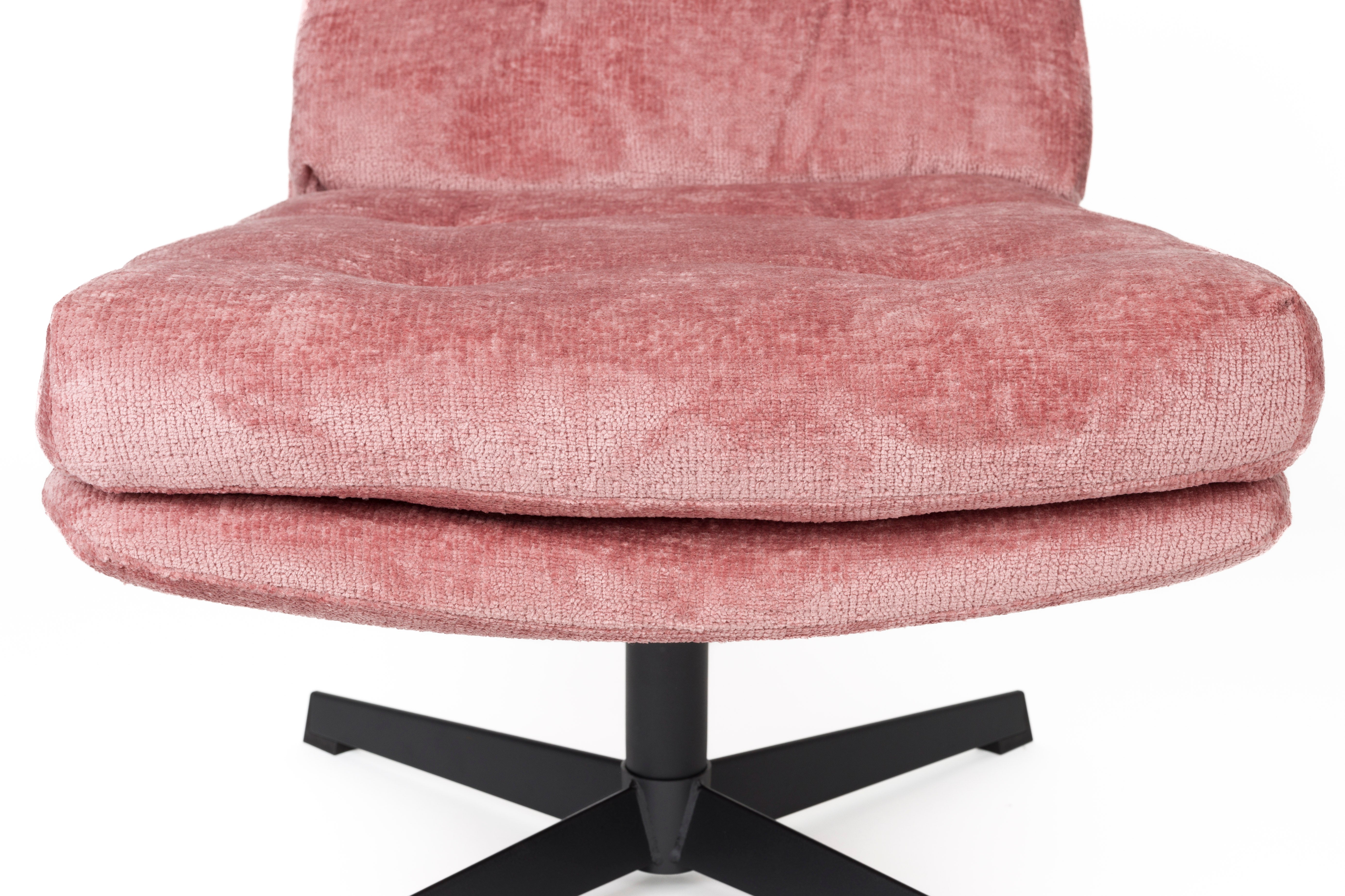 Sessel KAI rosa mit schwarzem Gestell