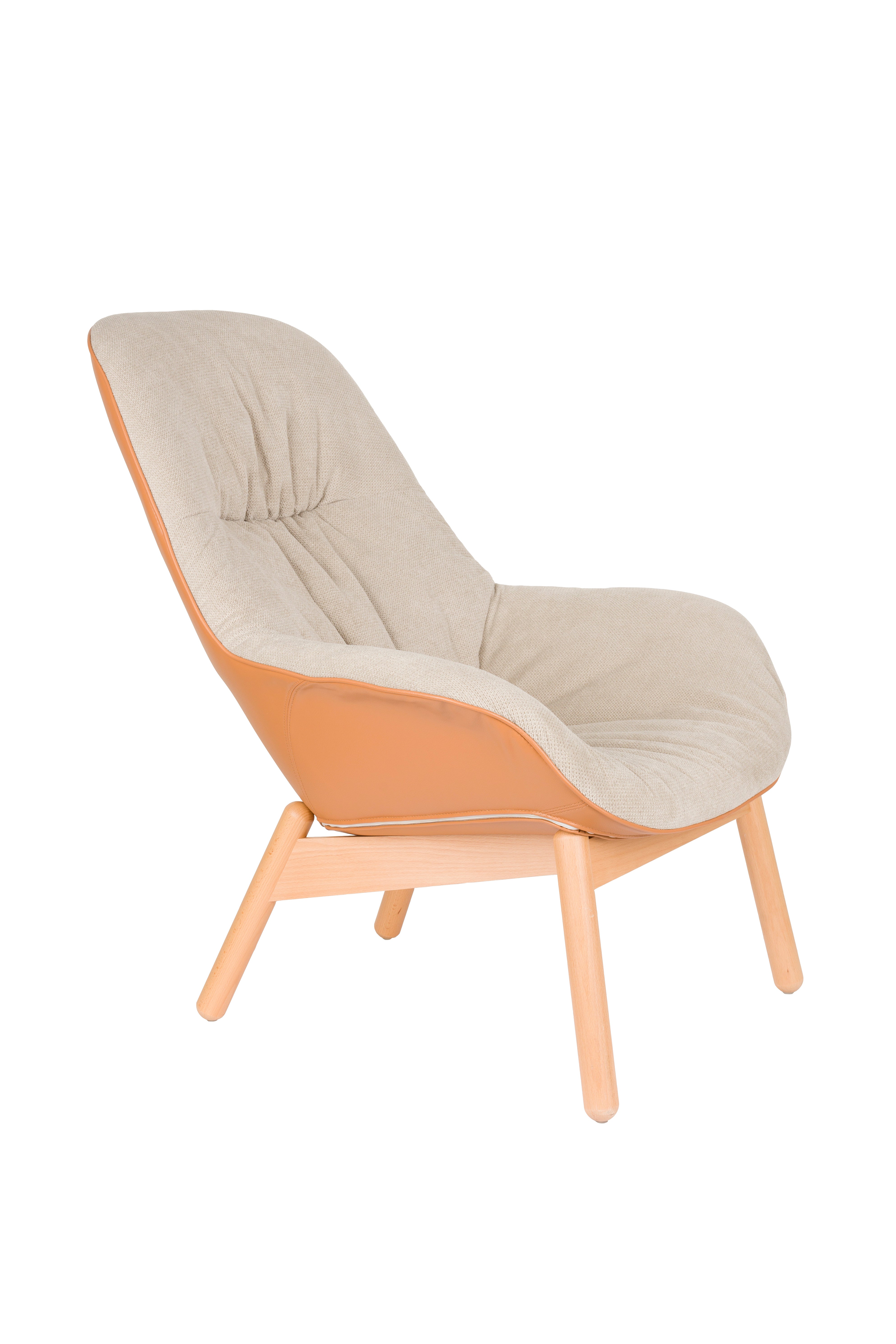 Sessel DUKE beige mit Holzgestell