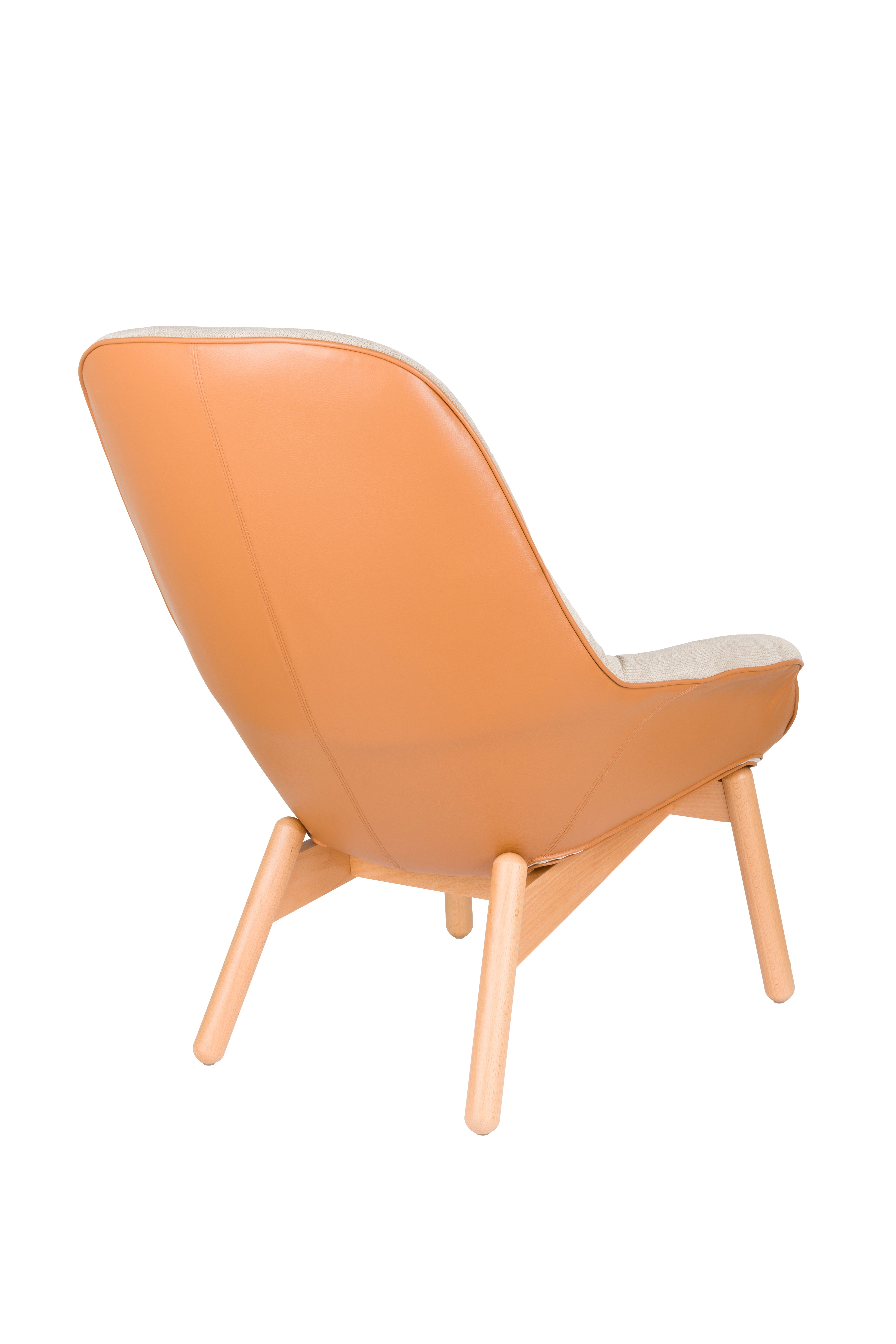Sessel DUKE beige mit Holzgestell