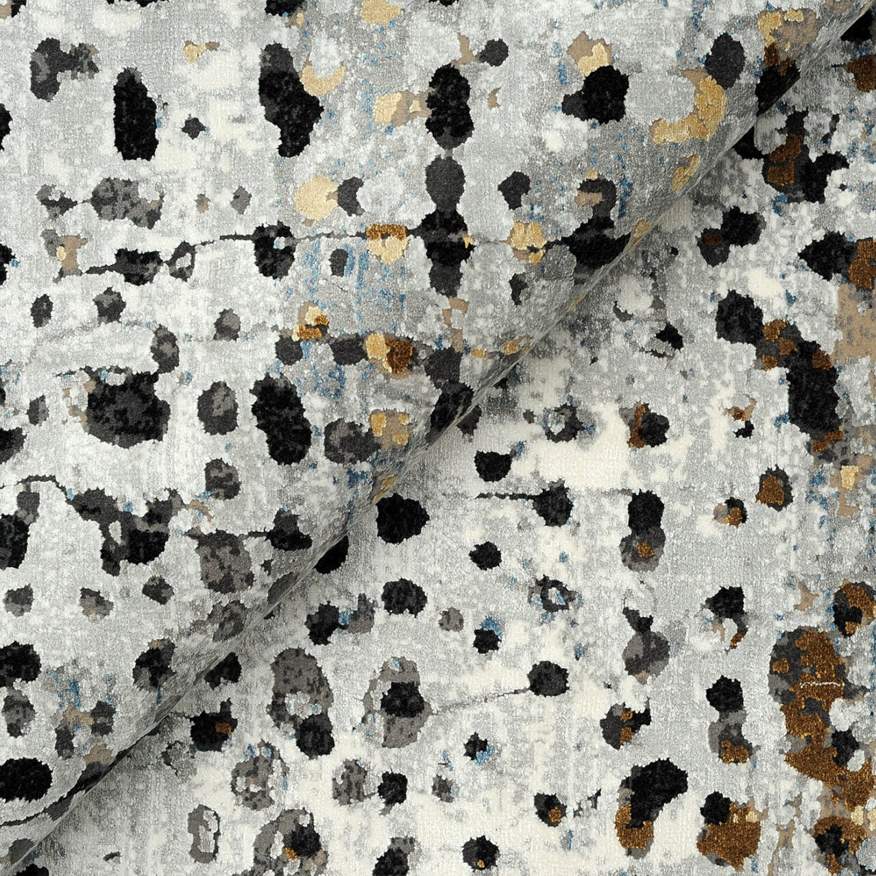 Punkteteppich ROYAL grau mit Schwarz und Braun