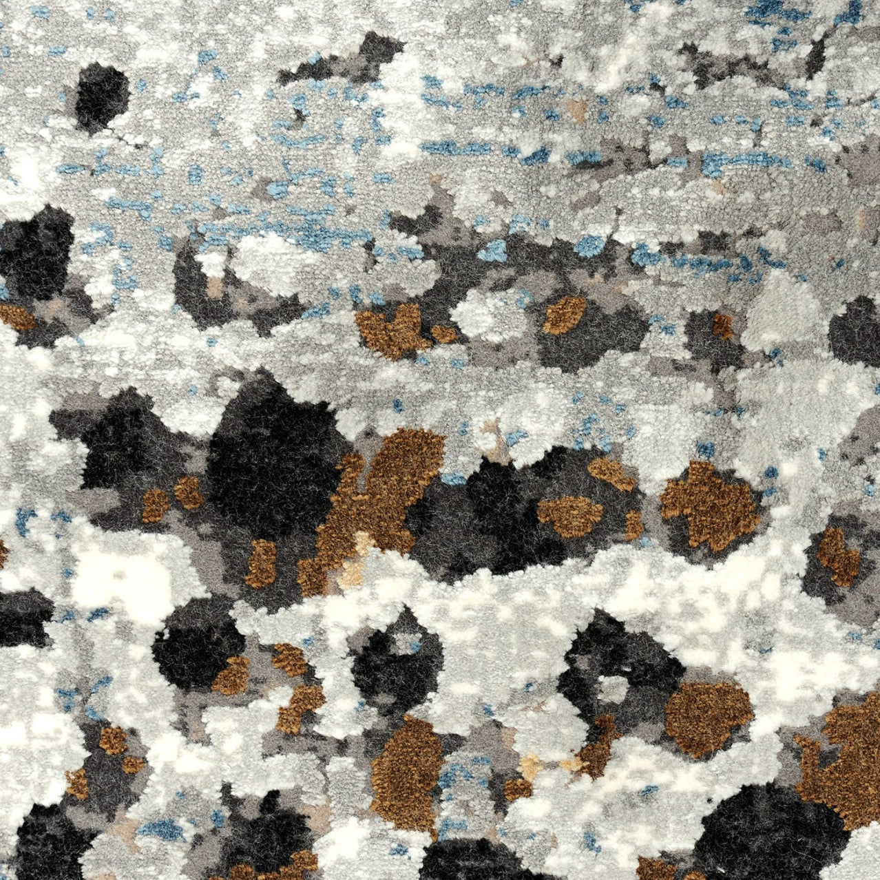 Punkteteppich ROYAL grau mit Schwarz und Braun